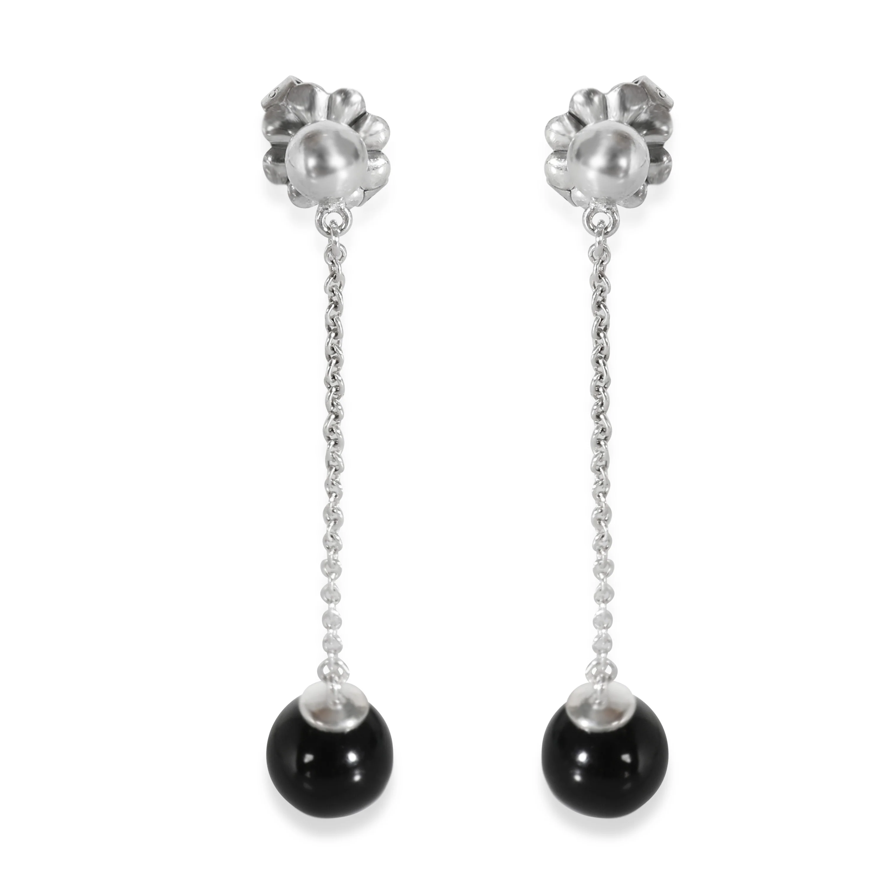 Onyx Drop Earrings in  Sterling Silver