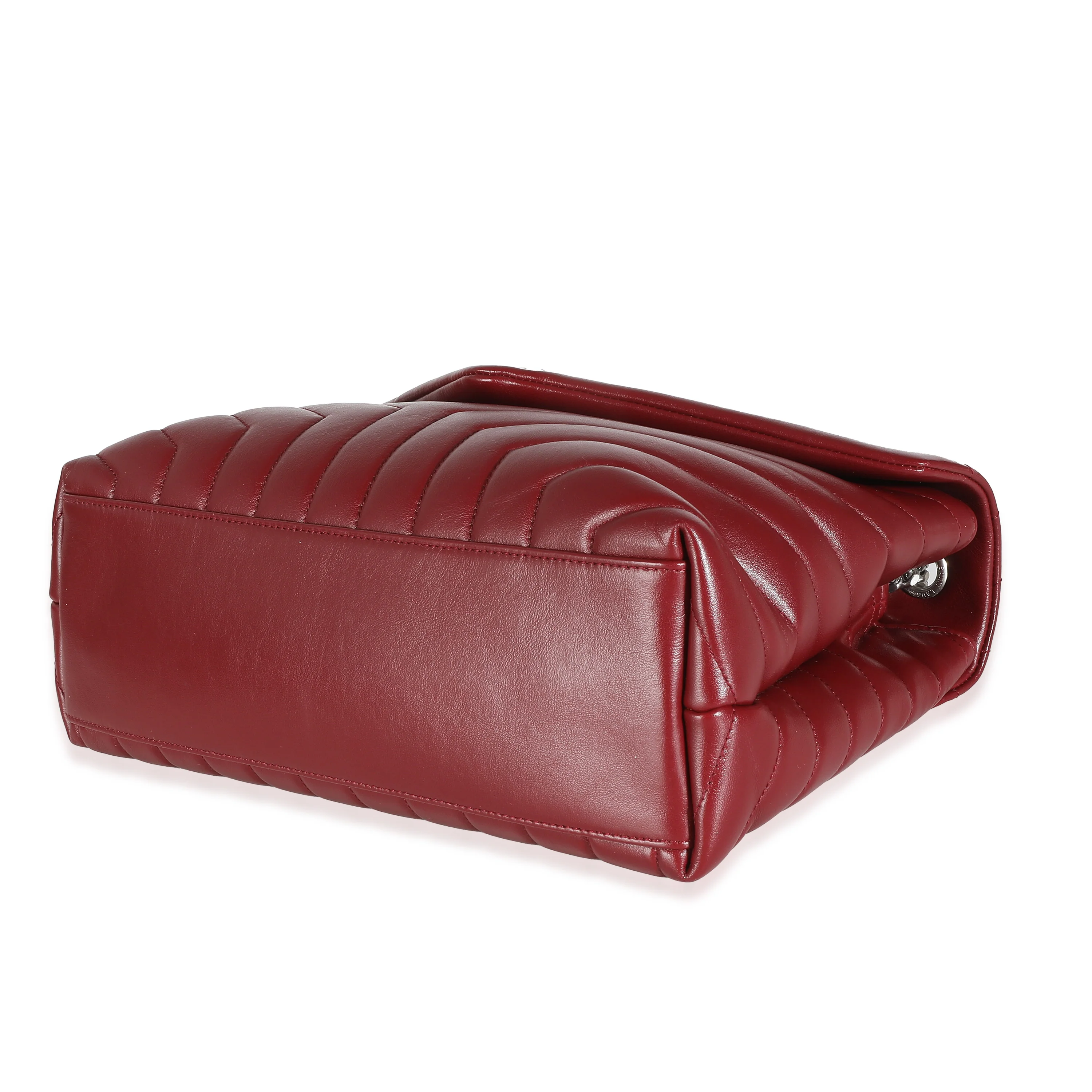 Burgundy Calfskin Medium Loulou Chain Bag - Image 7