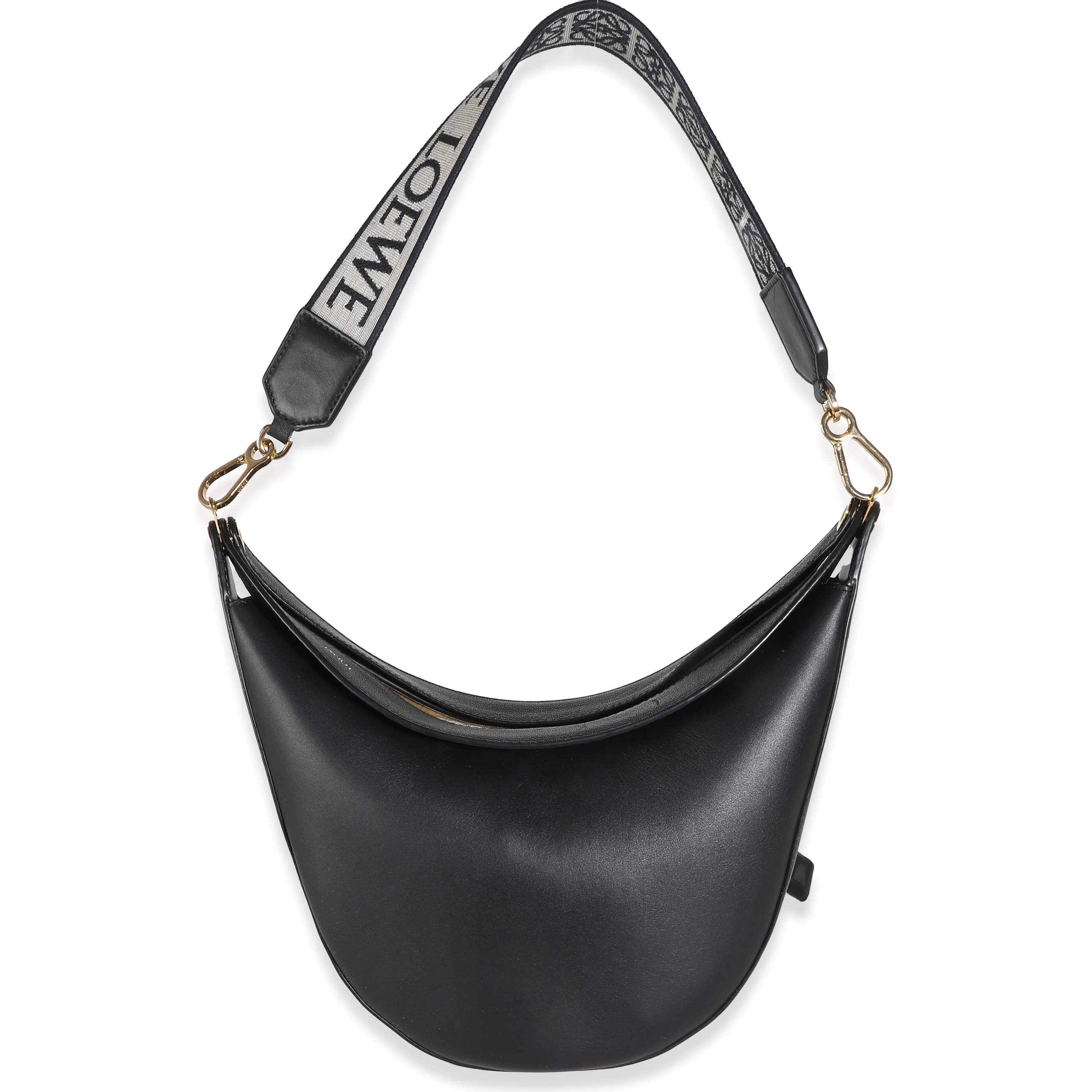 Black Satin Calfskin Small Luna Hobo - Image 4