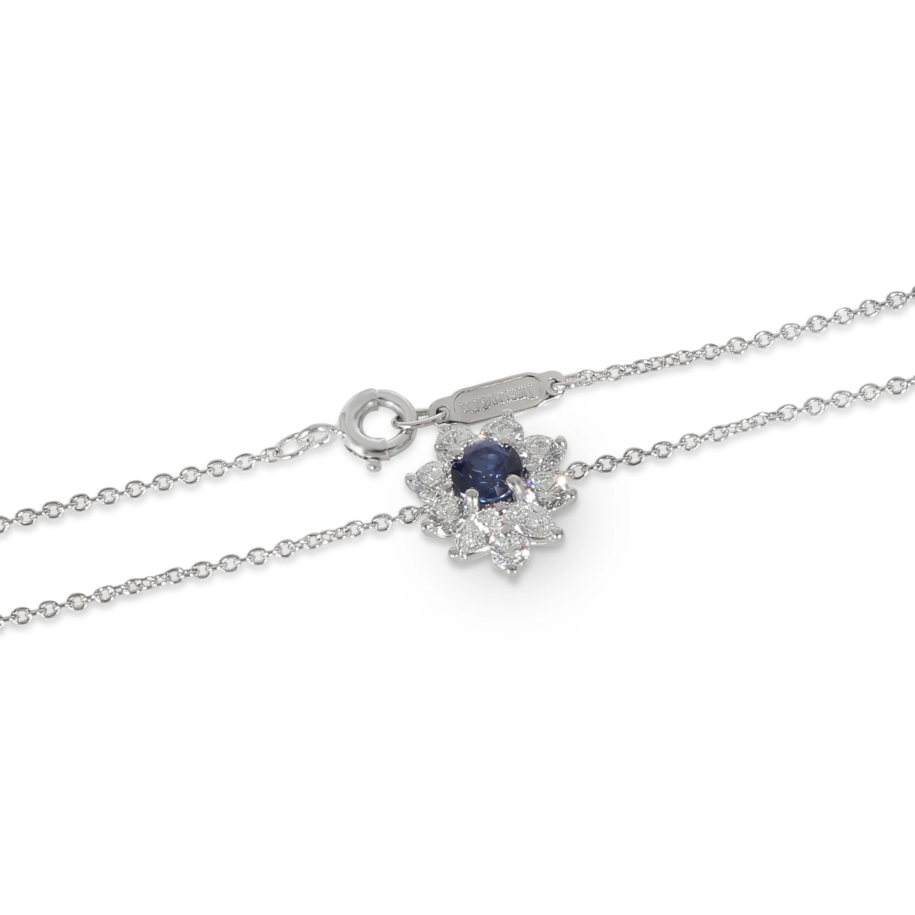 Victoria Sapphire Diamond Fashion Pendant in  Platinum 0.53 CTW - Image 2