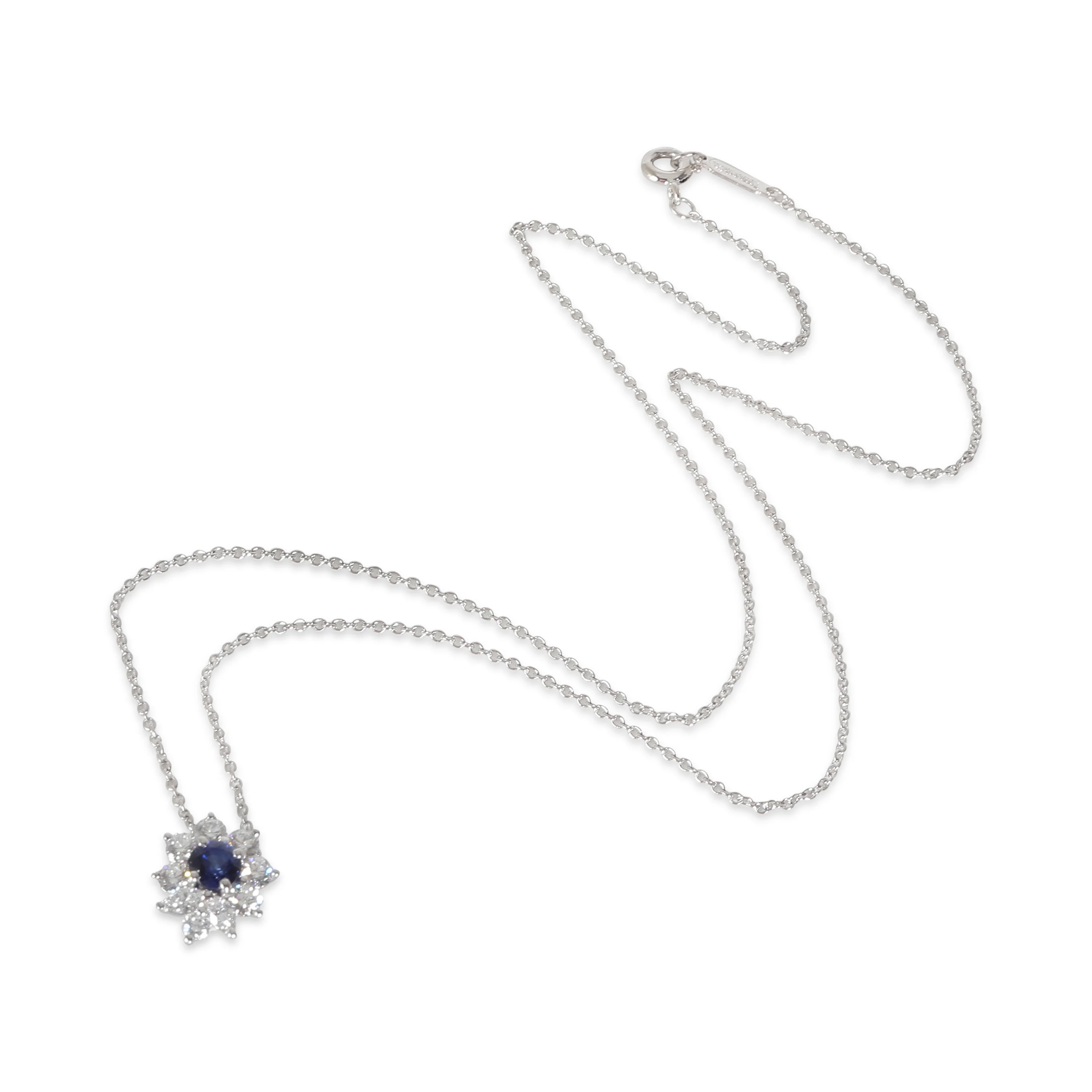 Victoria Sapphire Diamond Fashion Pendant in  Platinum 0.53 CTW - Image 3