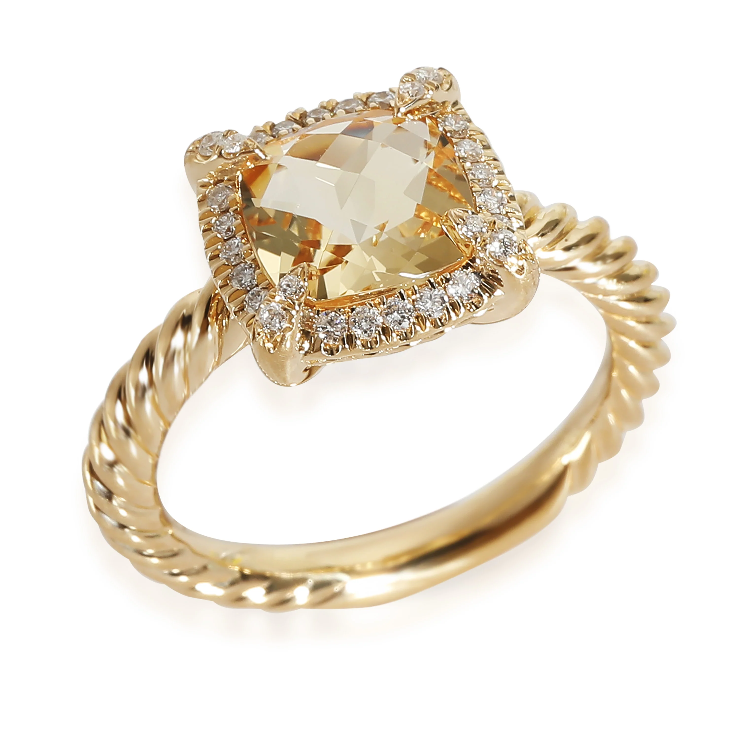 Chatelaine Citrine Fashion Ring in 18k Yellow Gold 0.11 CTW - Image 3