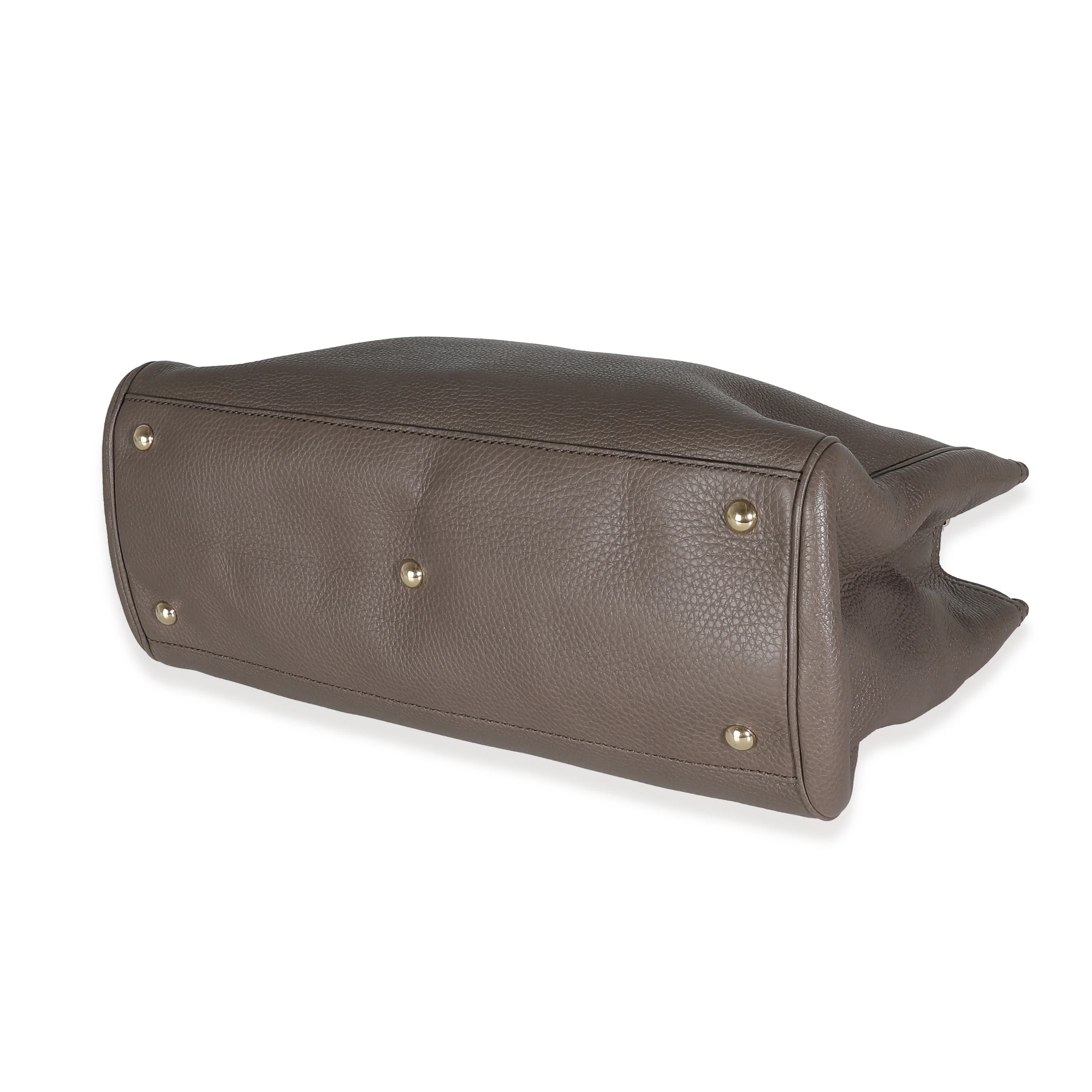 Taupe Pebbled Calfskin Medium Bamboo Shopper - Image 6