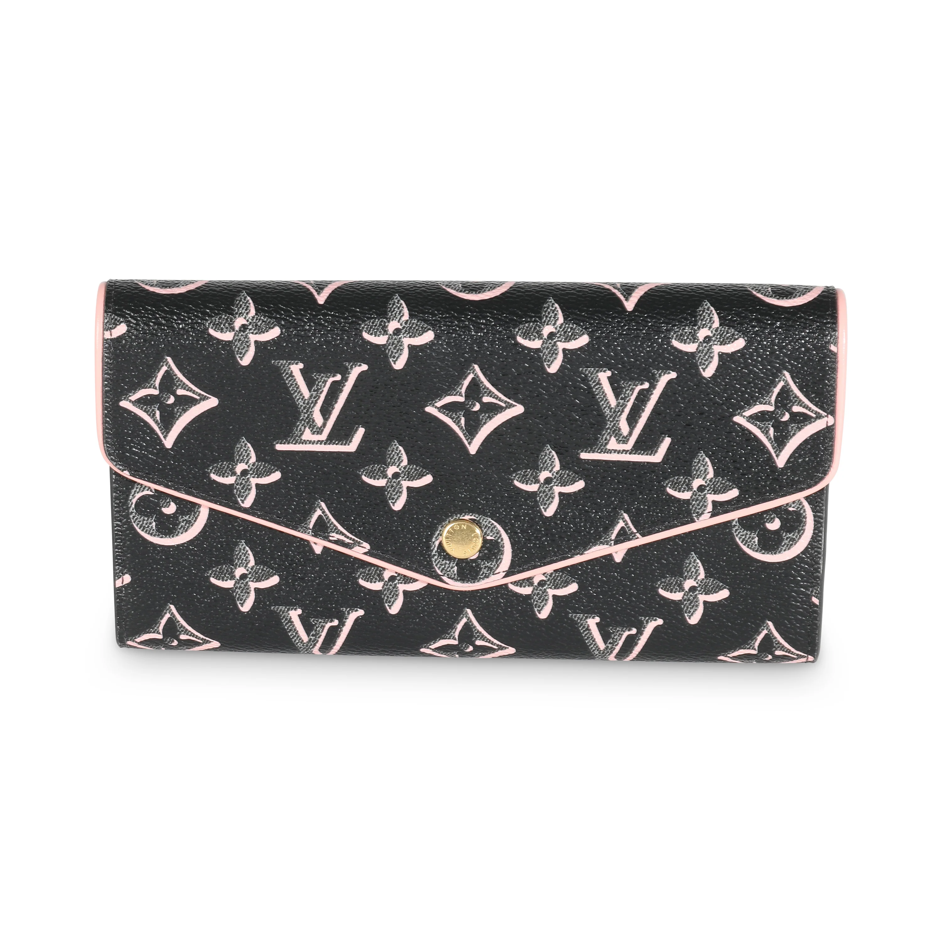 Black Monogram Fall For You Canvas Sarah Wallet