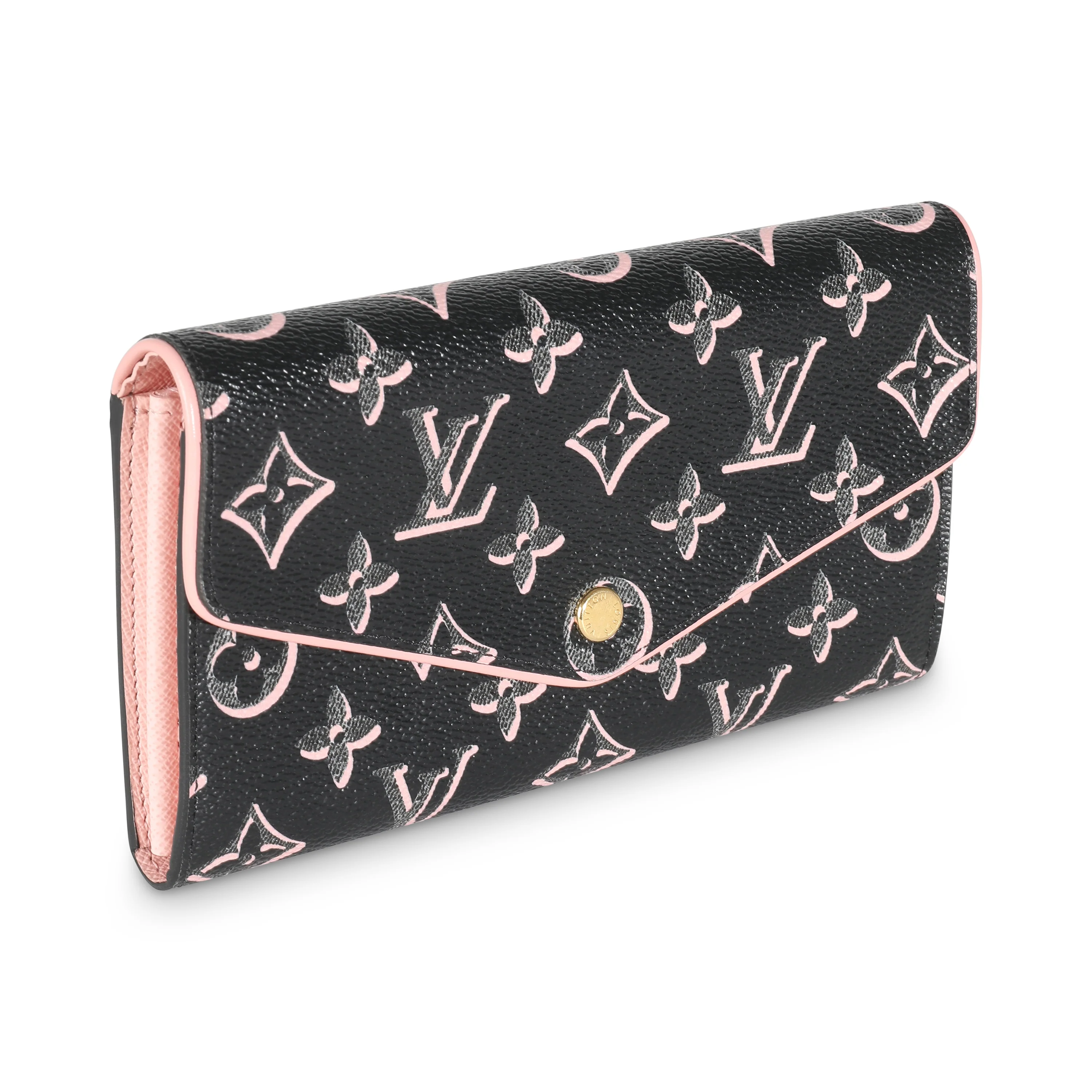 Black Monogram Fall For You Canvas Sarah Wallet - Image 3