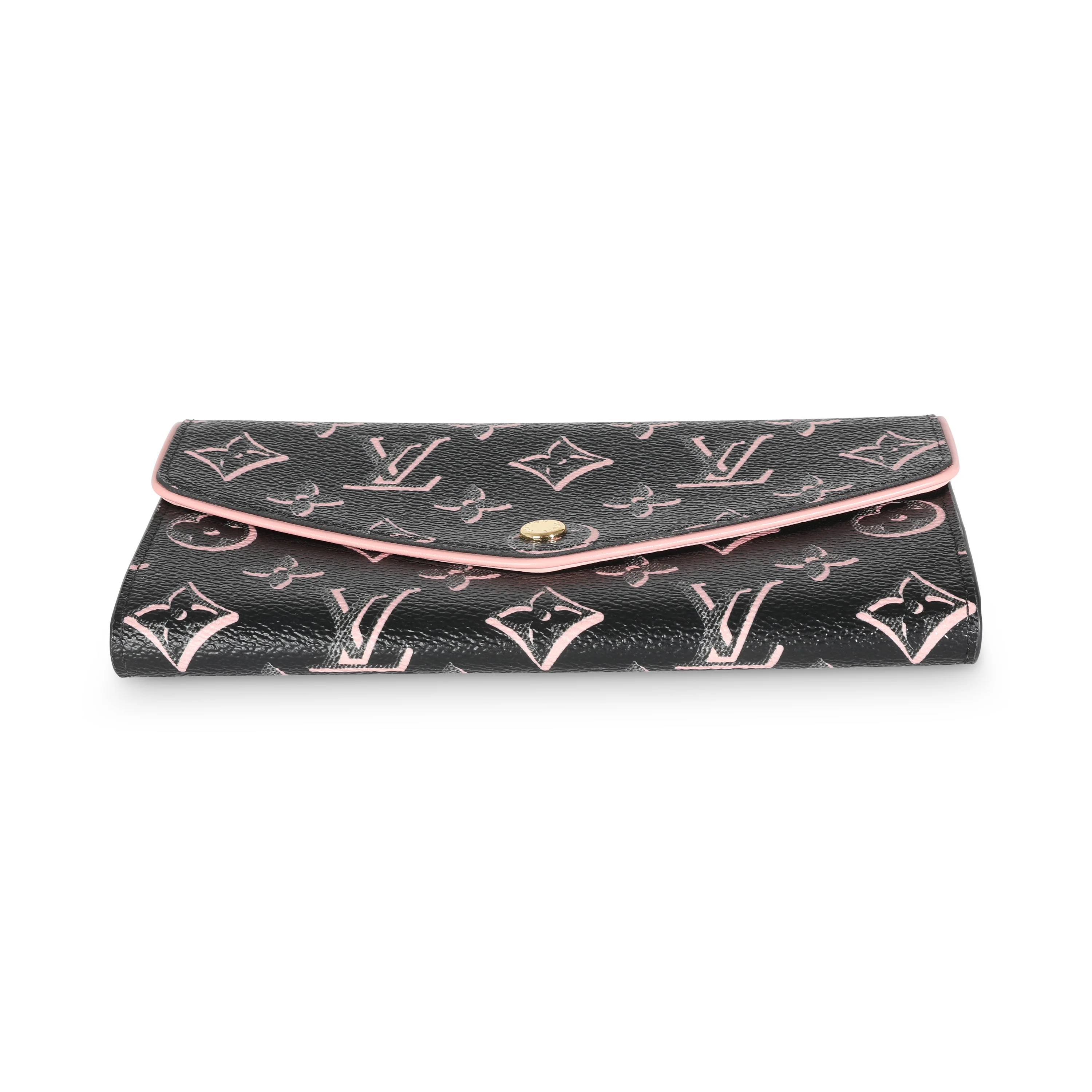 Black Monogram Fall For You Canvas Sarah Wallet - Image 5