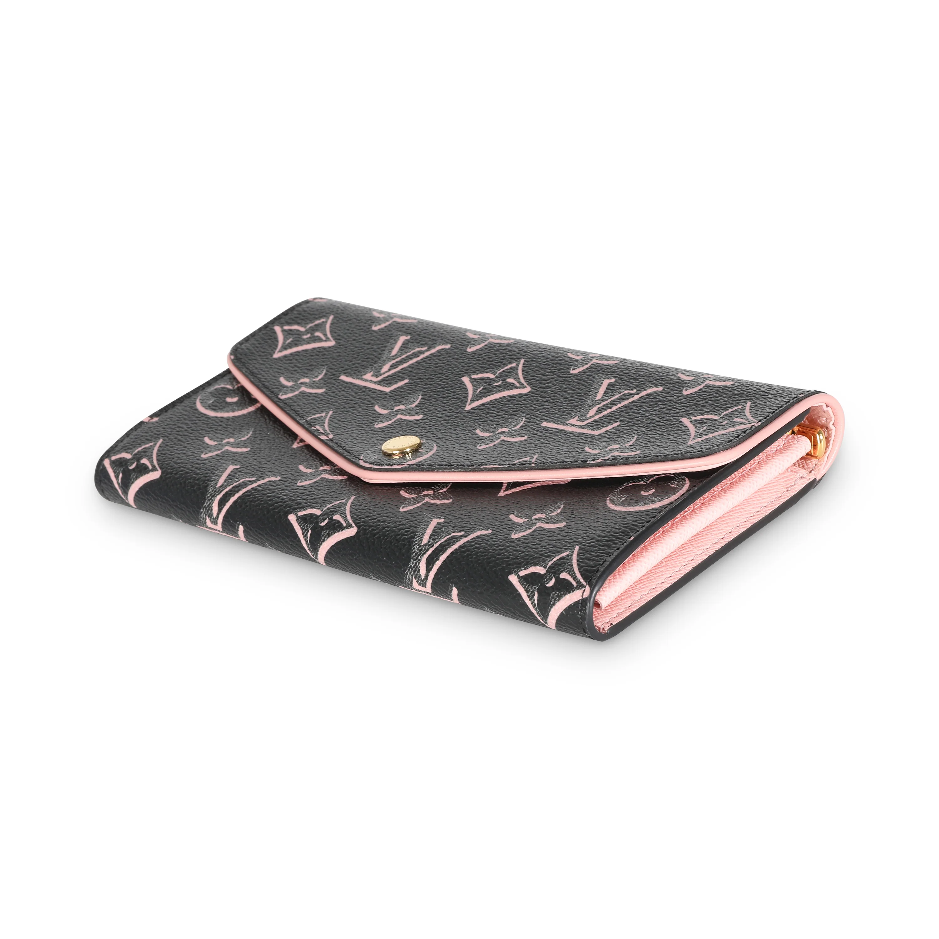 Black Monogram Fall For You Canvas Sarah Wallet - Image 6