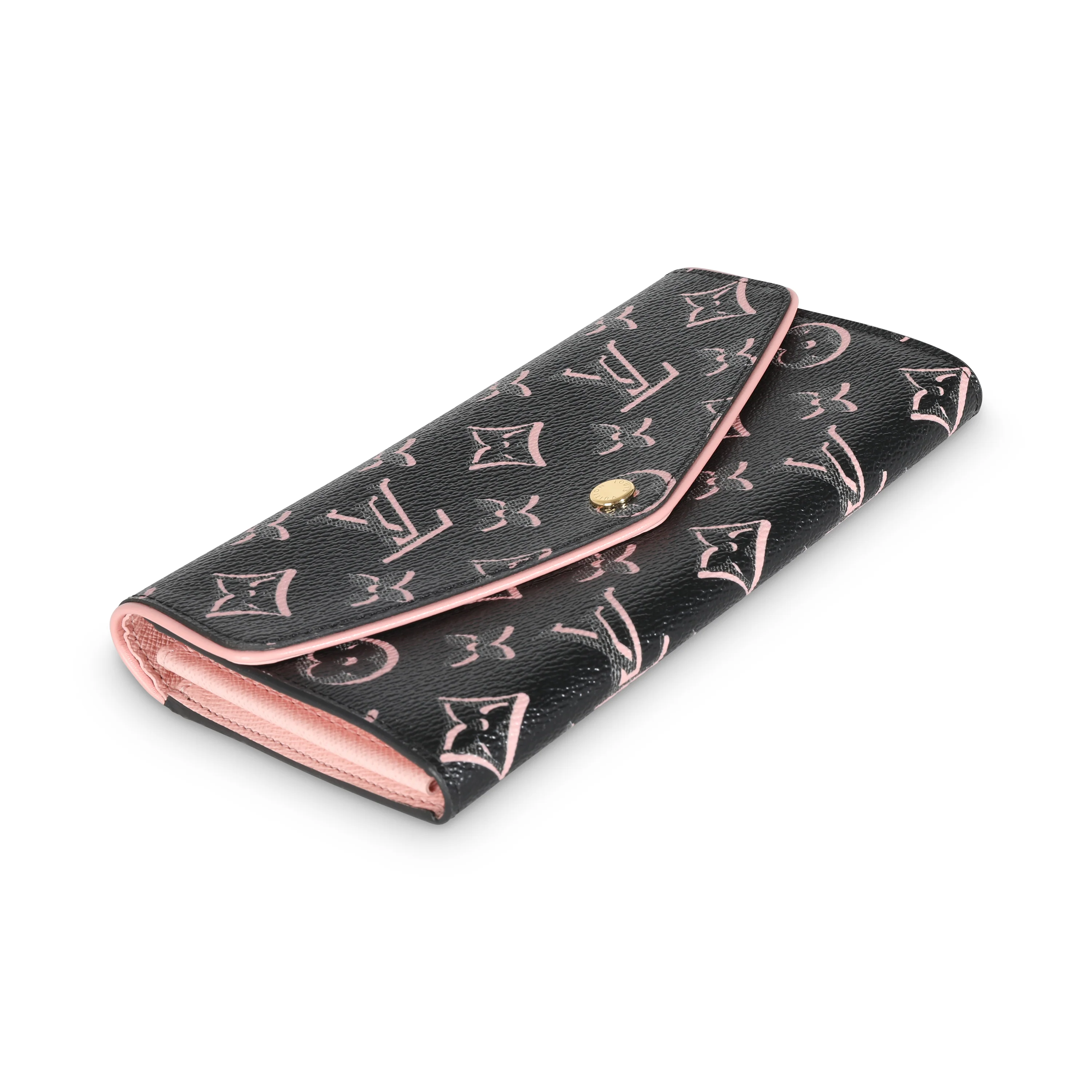 Black Monogram Fall For You Canvas Sarah Wallet - Image 7