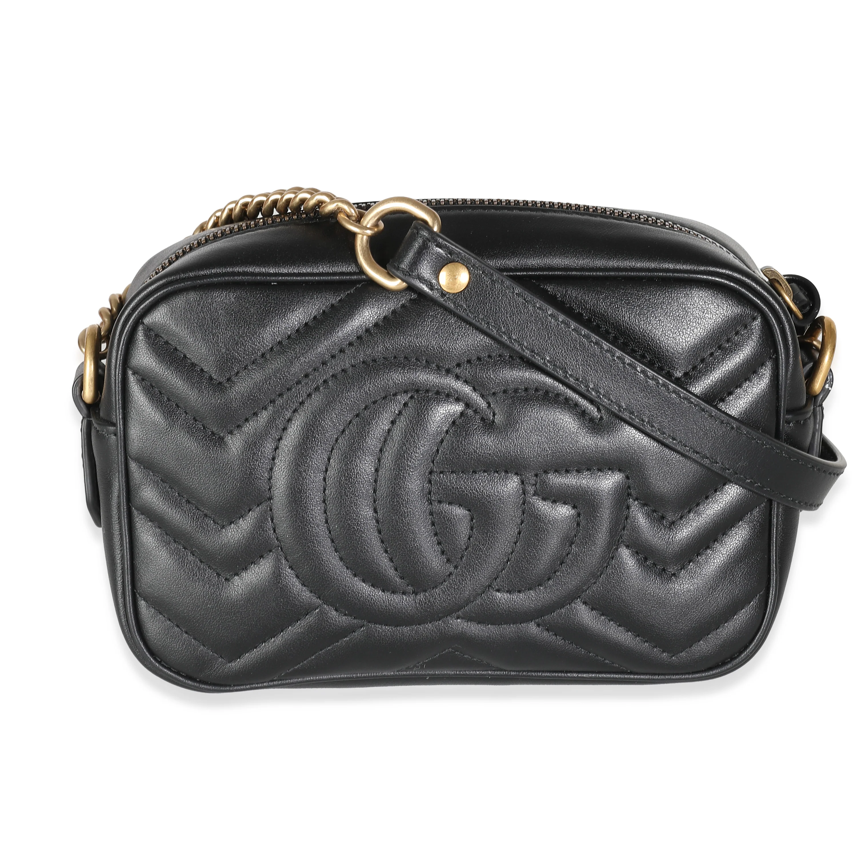 Black Matelasse Mini GG Marmont Camera Bag - Image 4