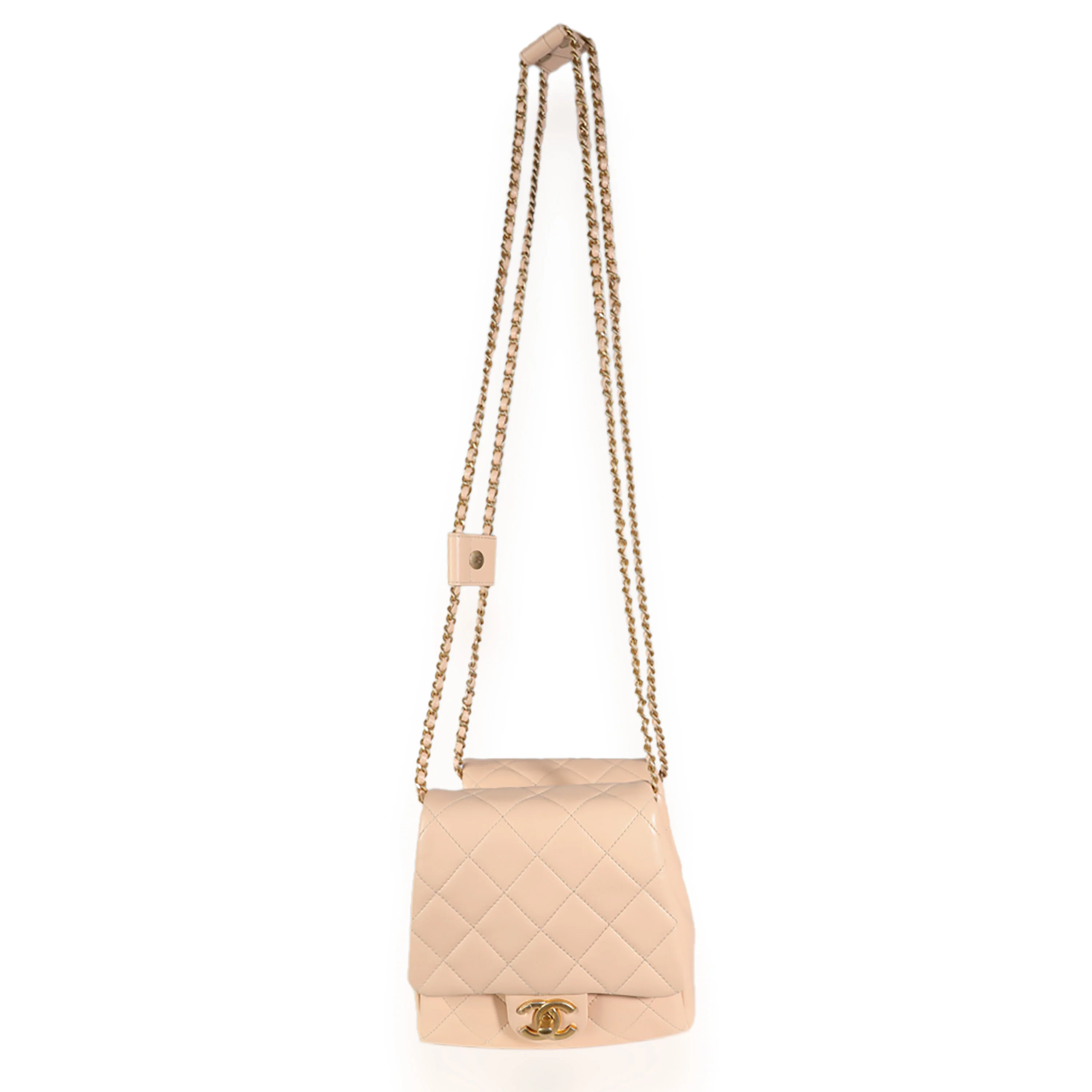 19S Beige Quilted Lambskin Side Packs - Image 4