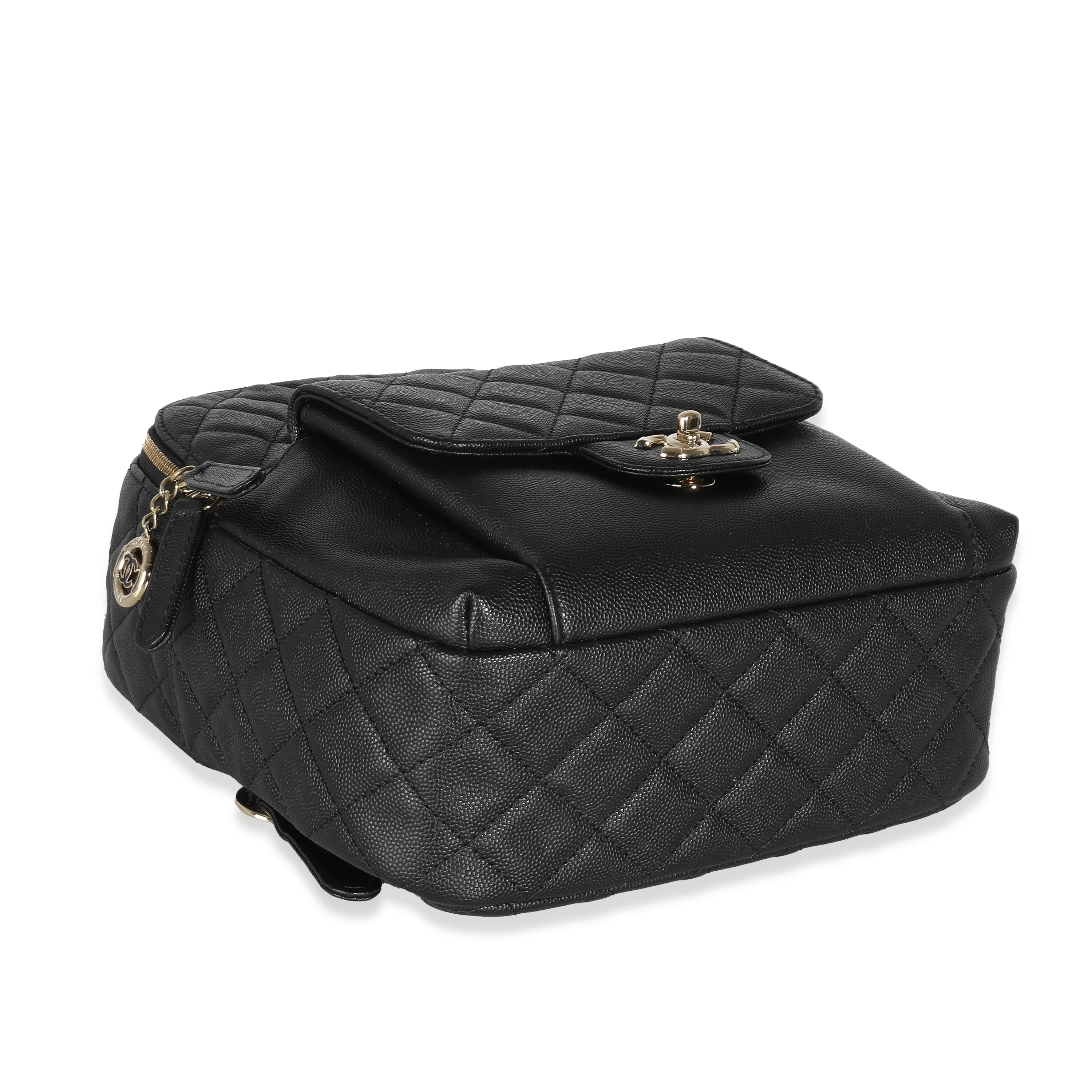 Black Quilted Caviar Small Day Backpack - Image 6