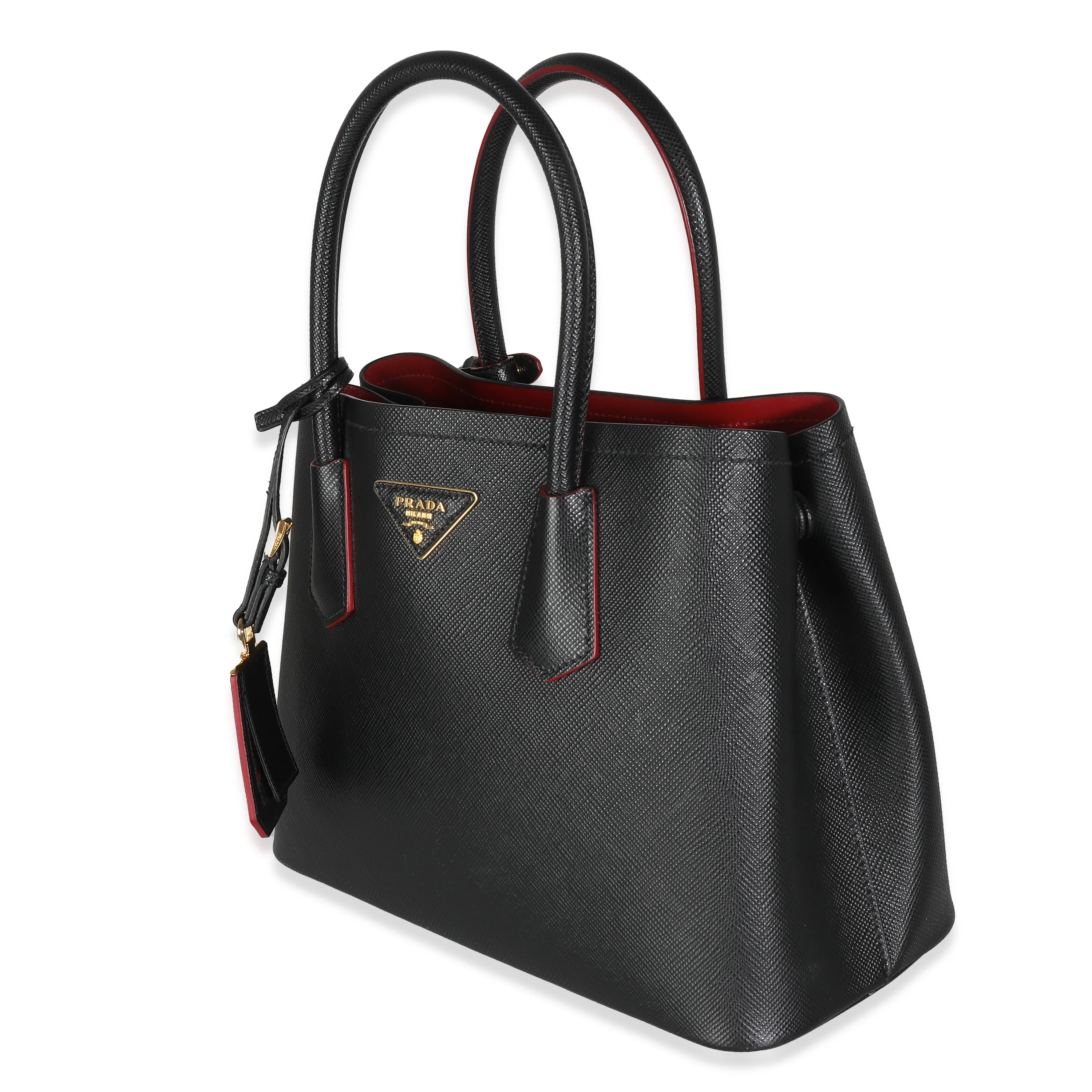 Black Saffiano Cuir Medium Double Tote - Image 2