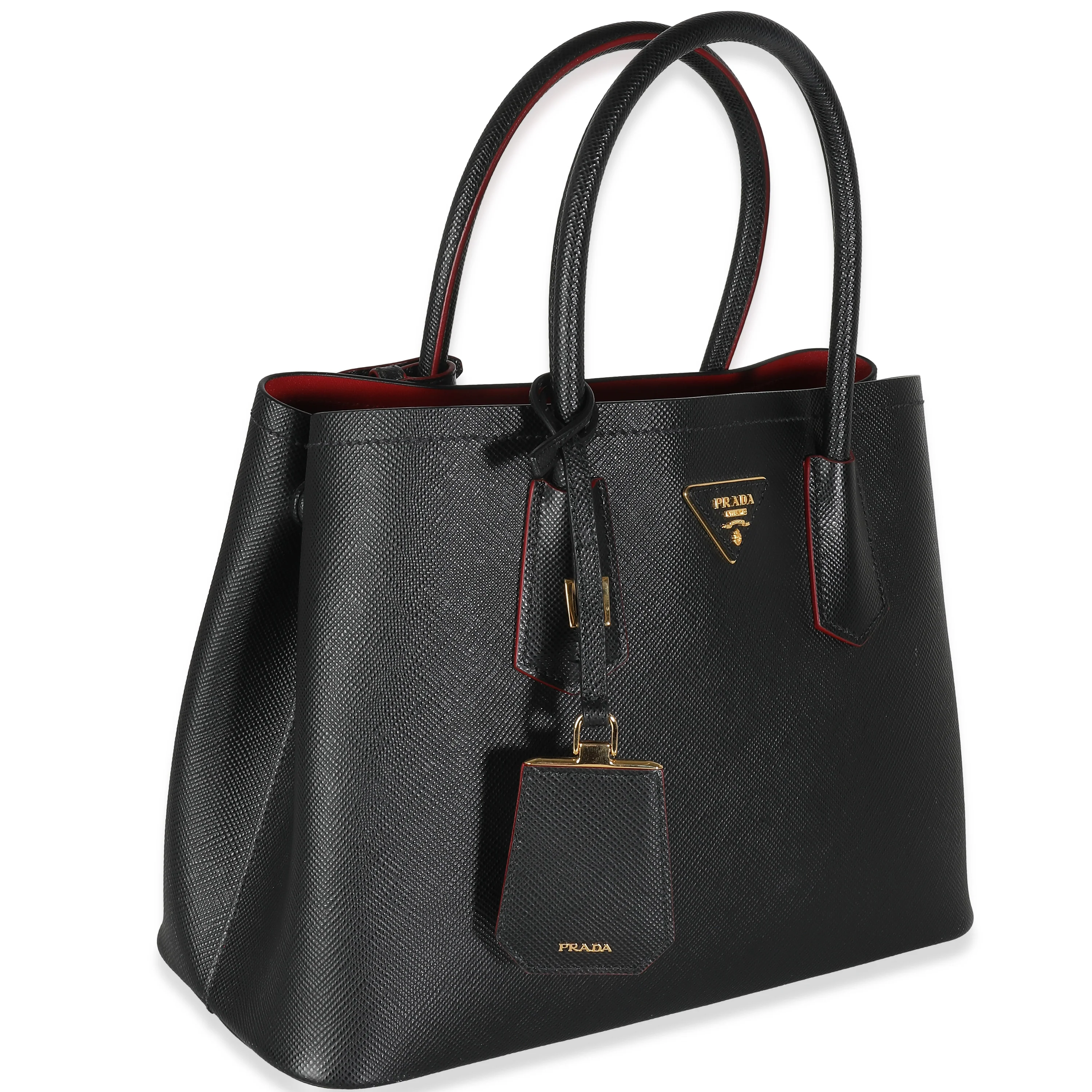 Black Saffiano Cuir Medium Double Tote - Image 3