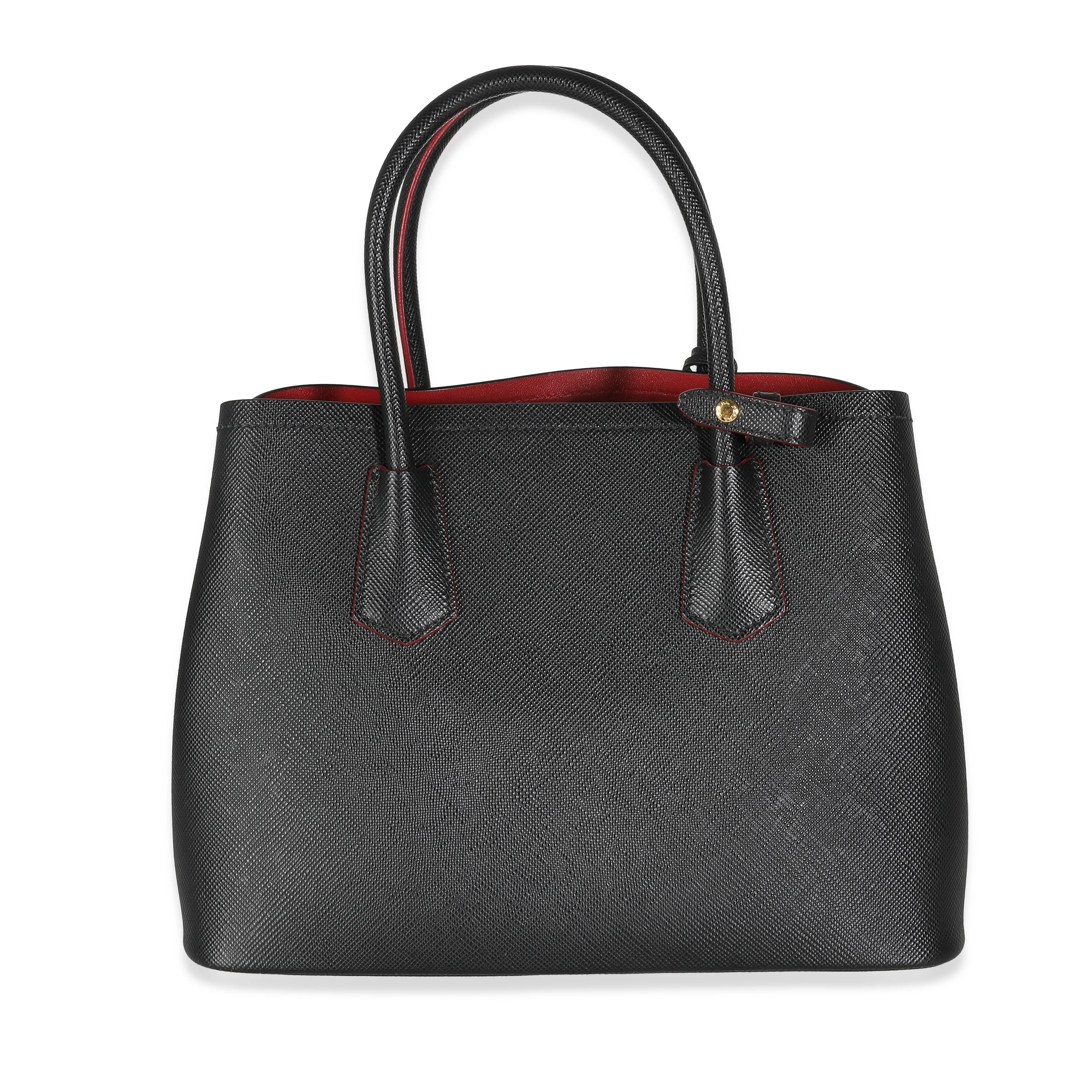 Black Saffiano Cuir Medium Double Tote - Image 4