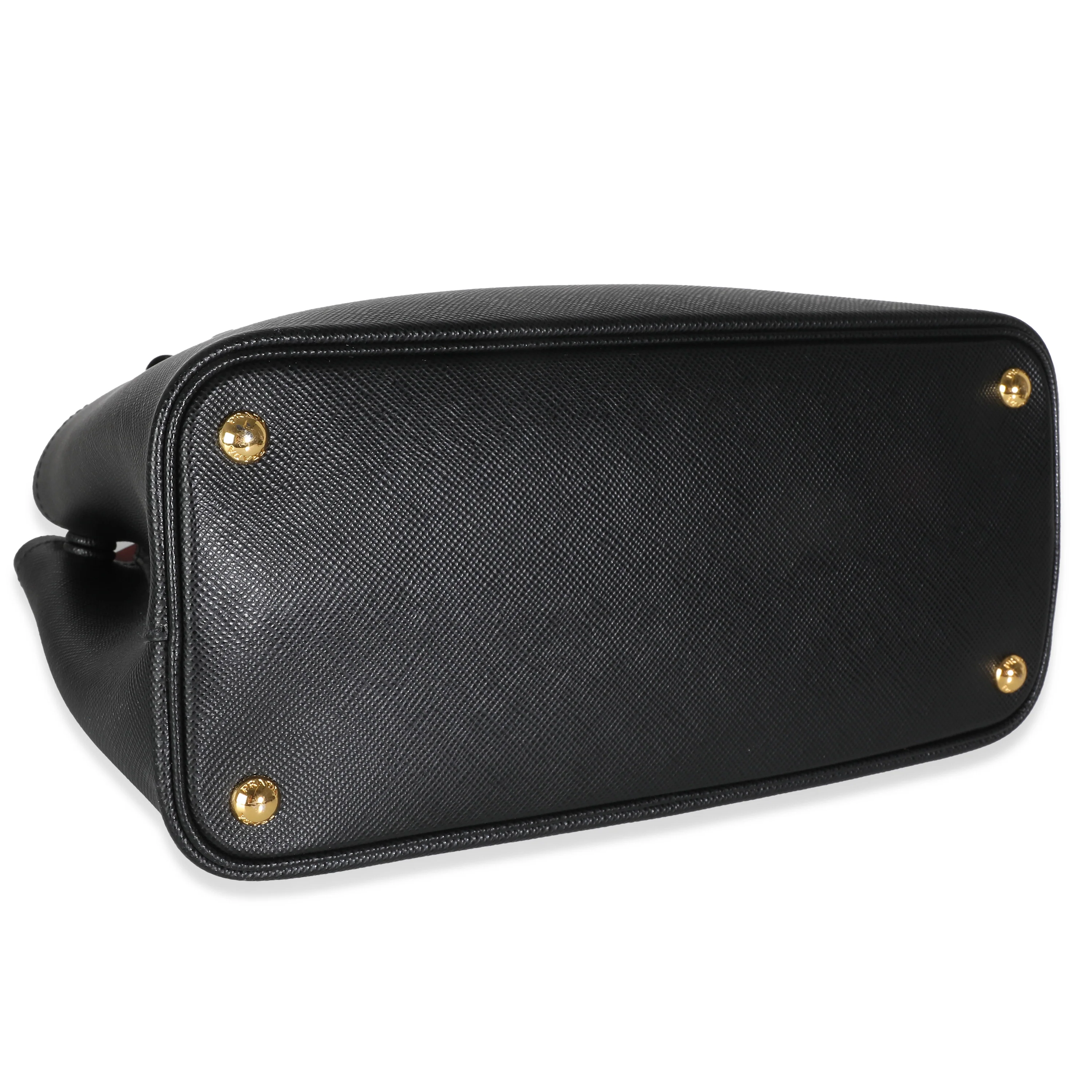 Black Saffiano Cuir Medium Double Tote - Image 6