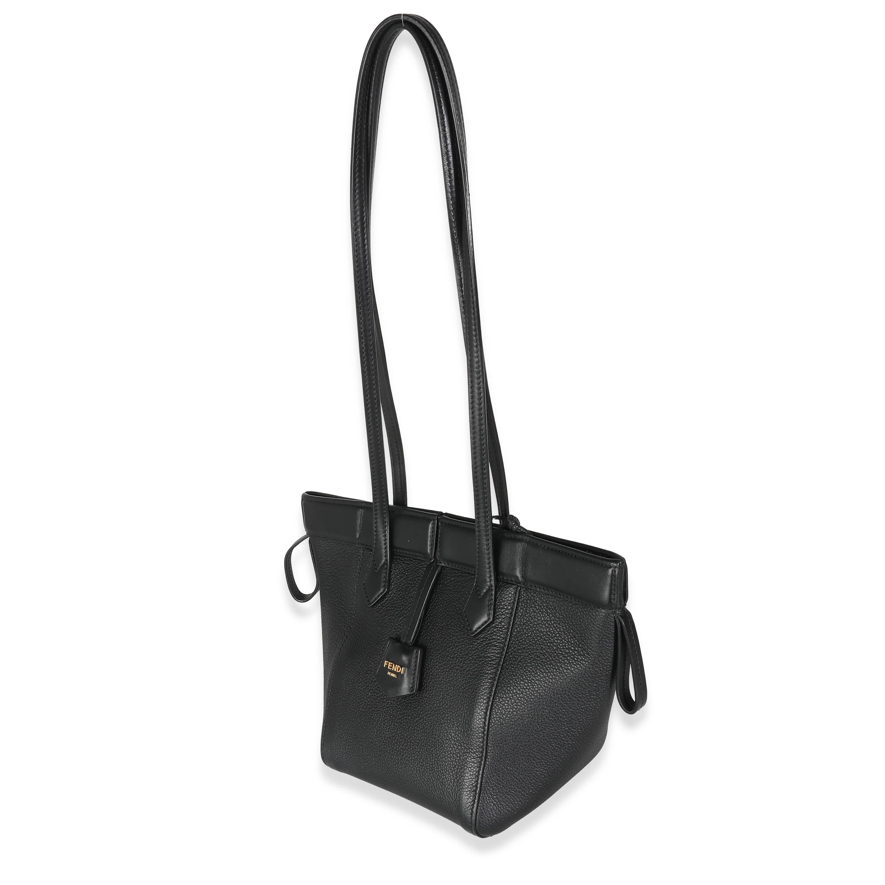 Black Vitello Mini Origami Tote - Image 2