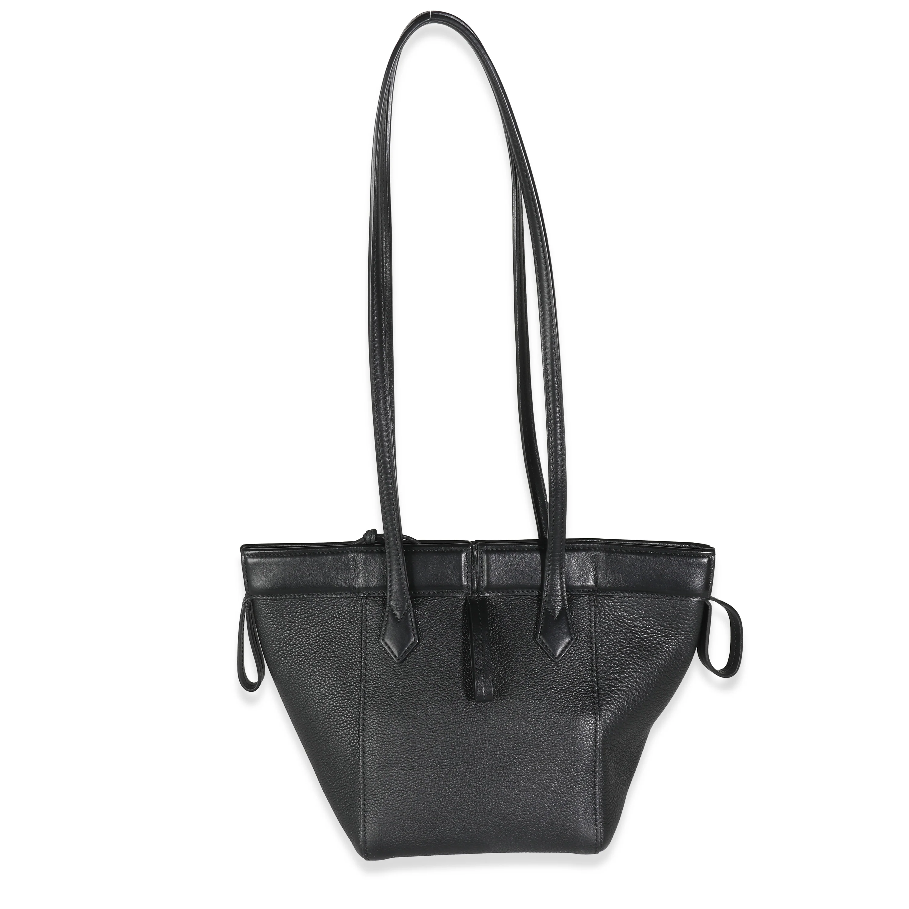 Black Vitello Mini Origami Tote - Image 3