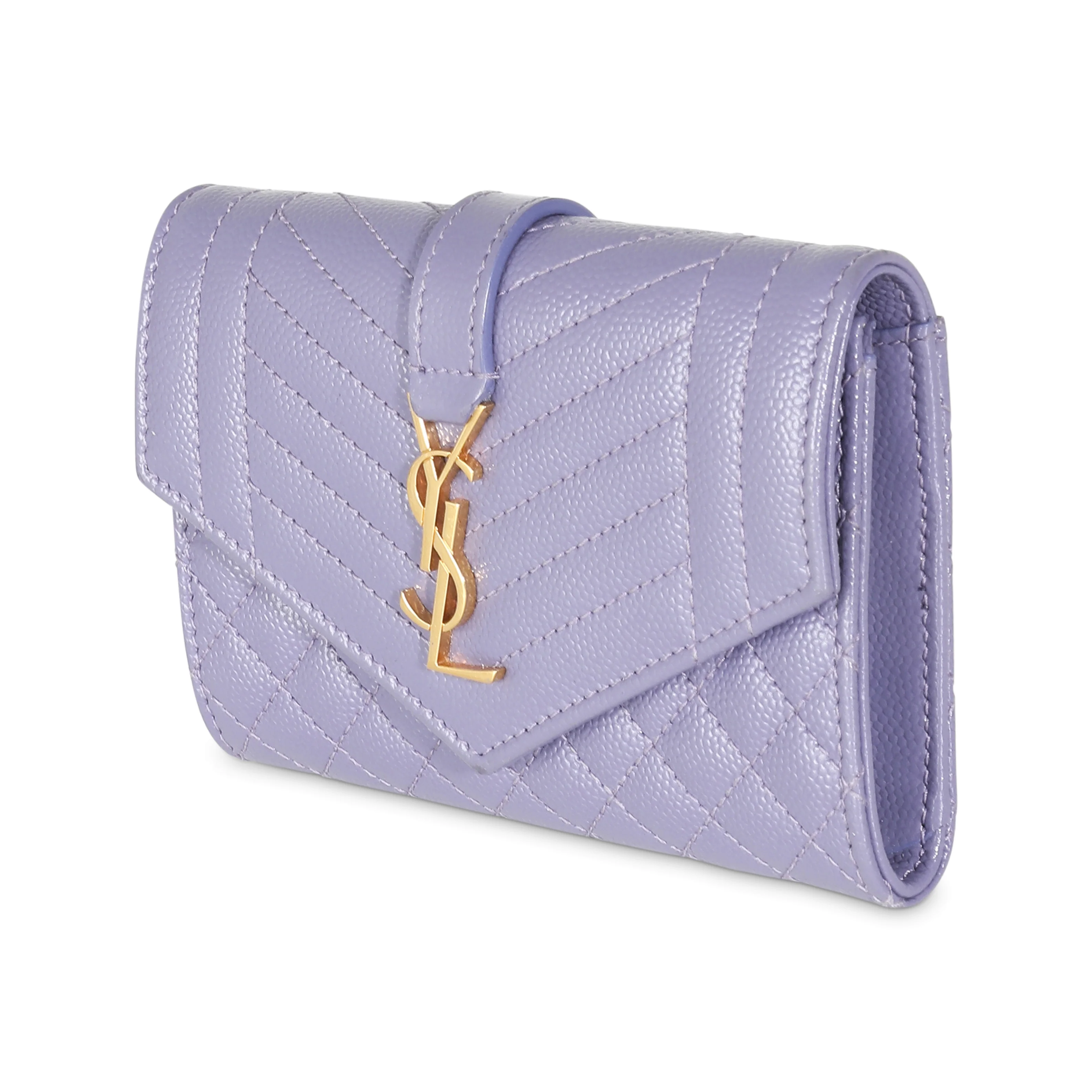 Mauve Grain De Poudre Matelasse Small Envelope Wallet - Image 2