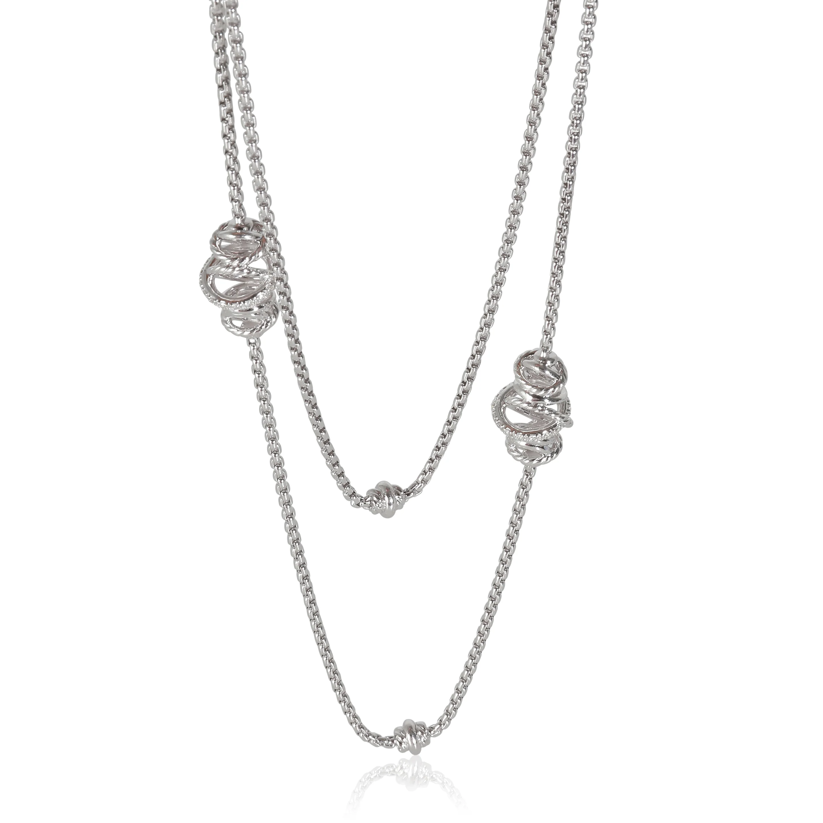 Crossover Fashion Necklace in Sterling Silver 0.33 CTW