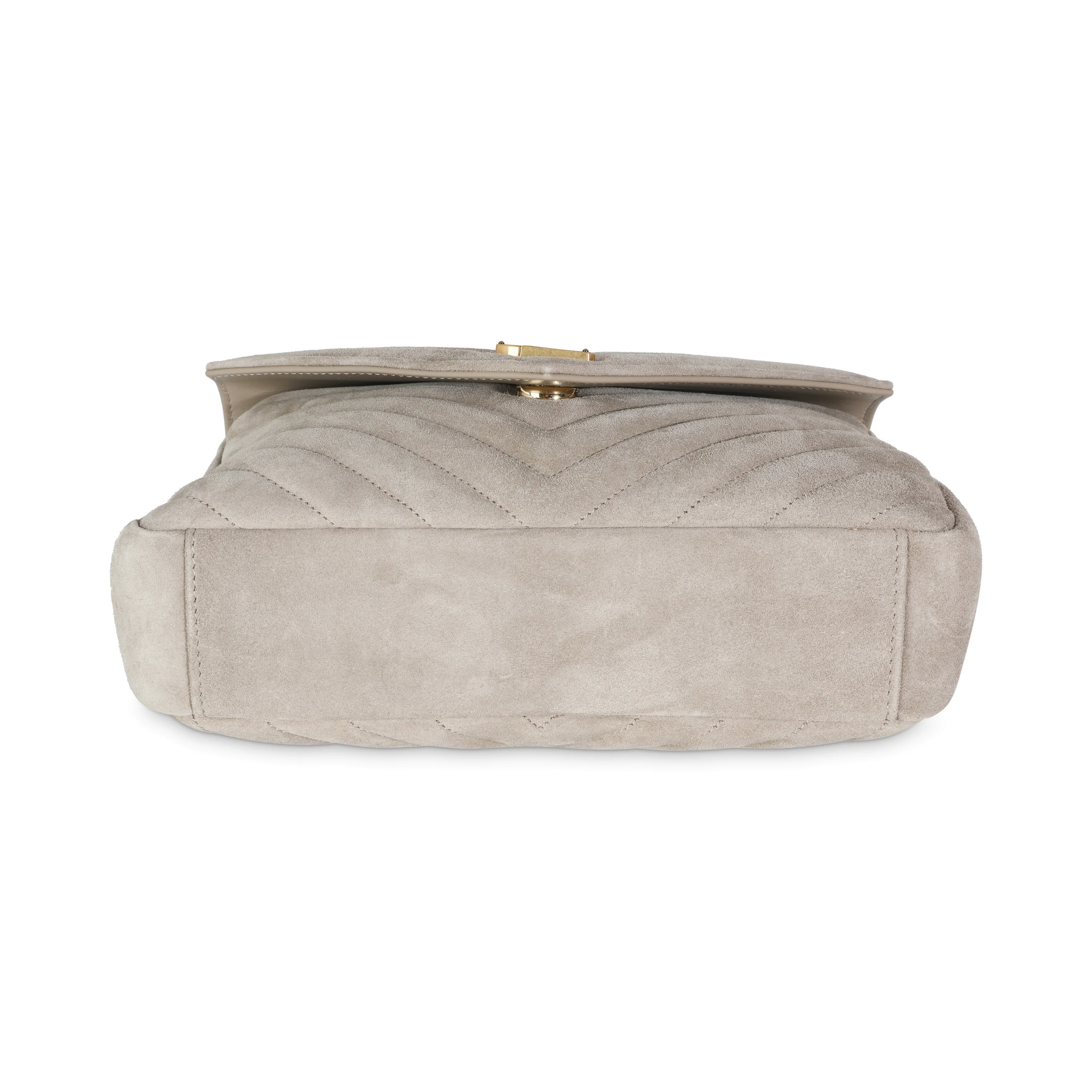 Matt Gold Suede Medium College Bag - Image 7