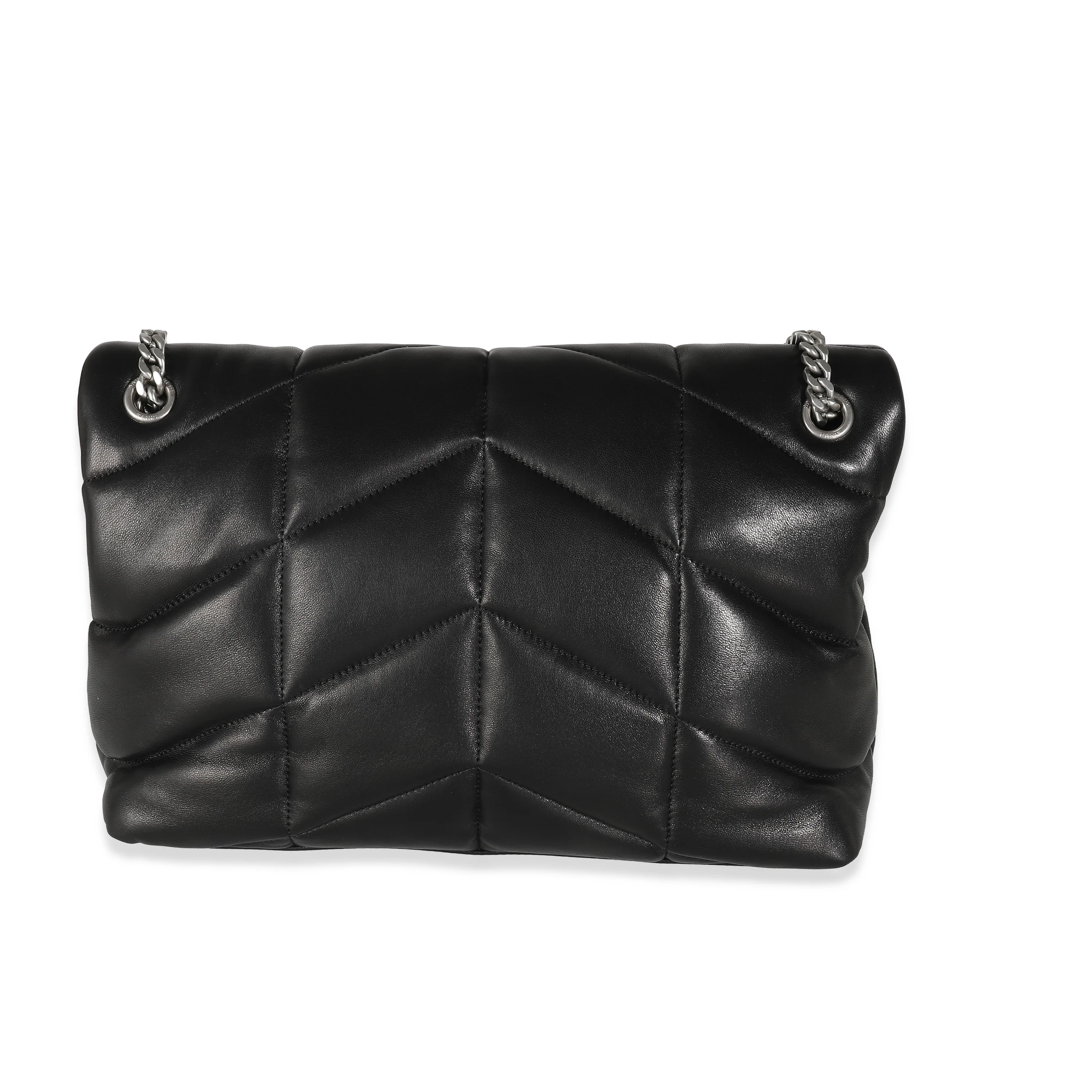 Black Quilted Lambskin Medium Loulou Puffer - Image 4