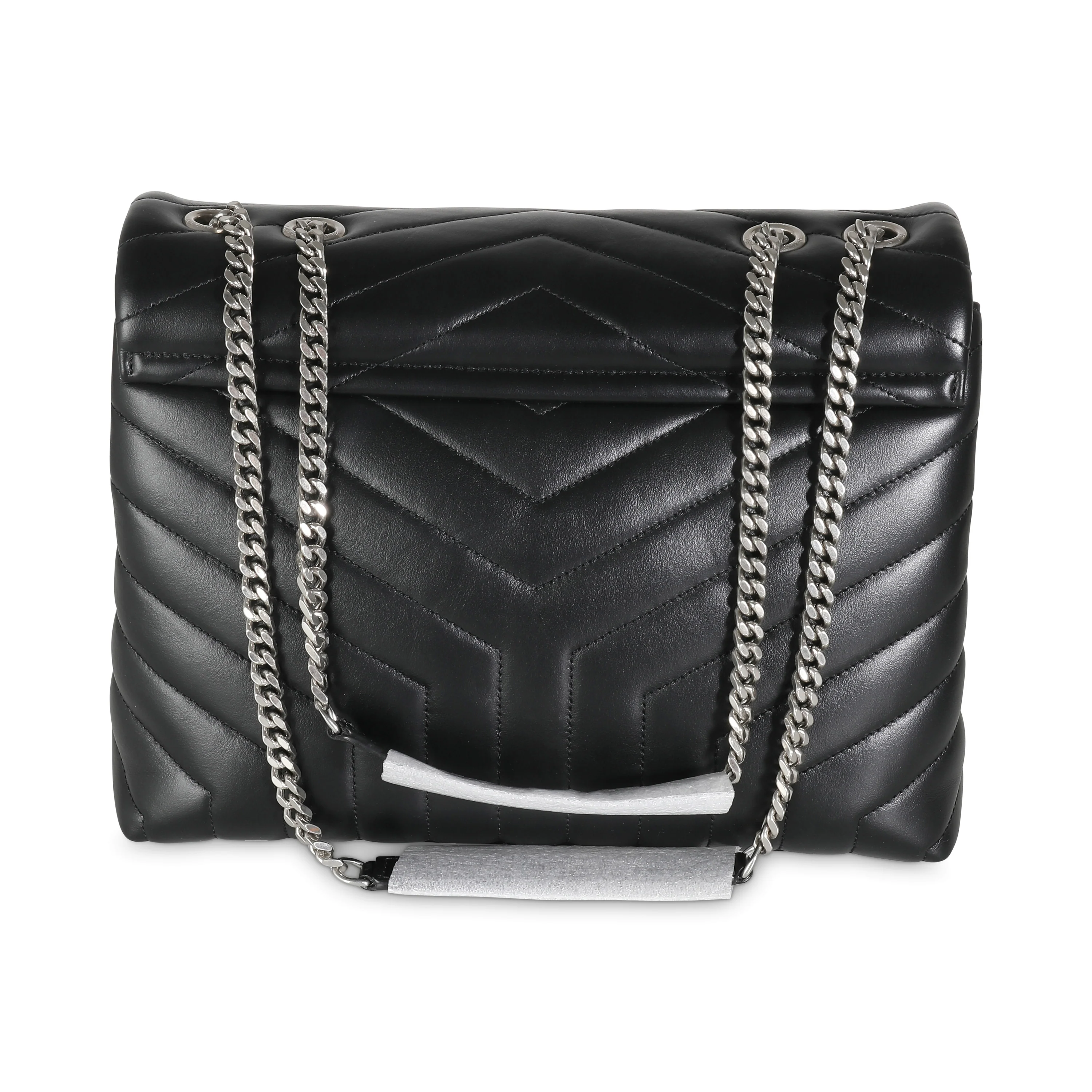 Black Matelassé Lambskin Medium Loulou - Image 4