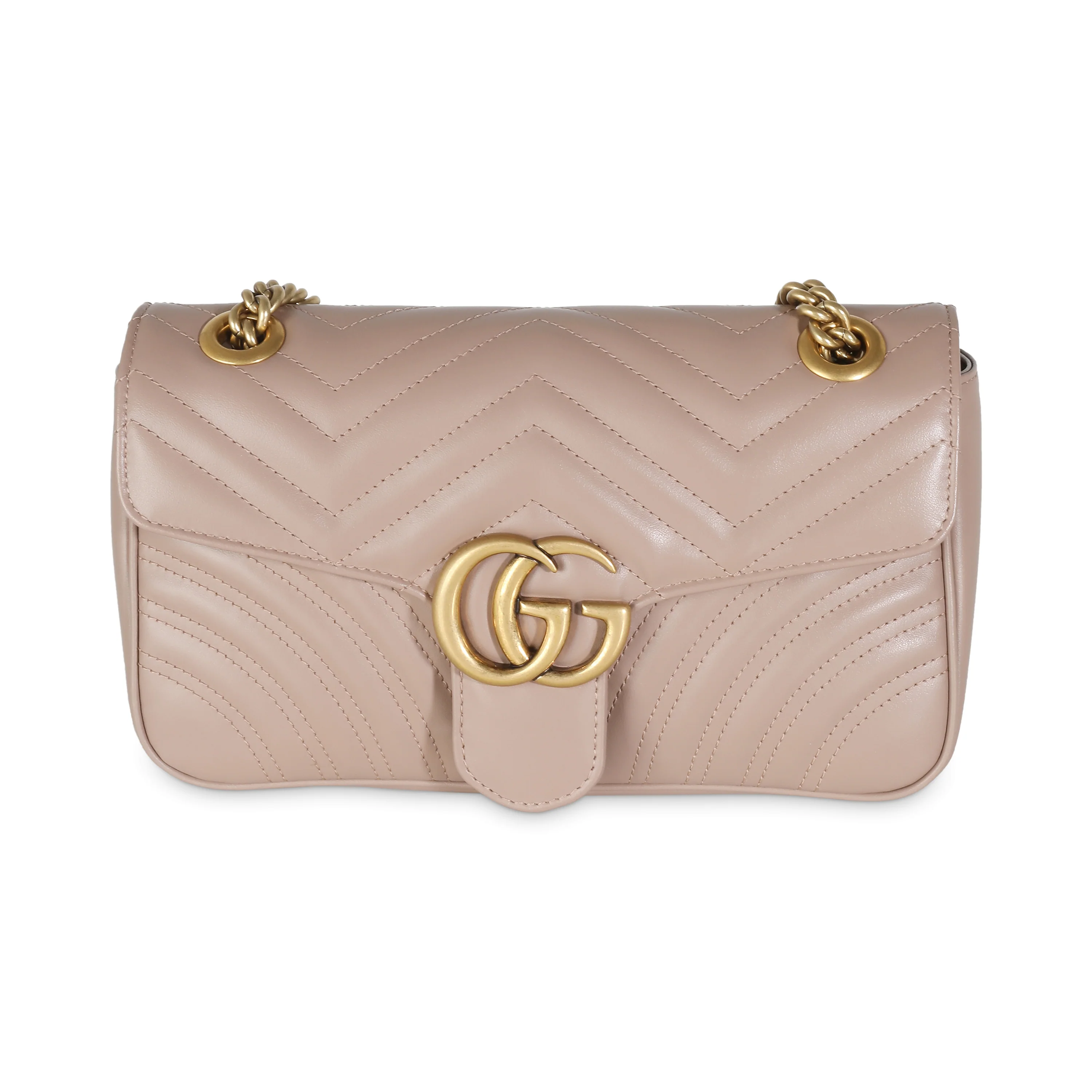 Dusty Pink Calfskin Matelasse Small GG Marmont Bag