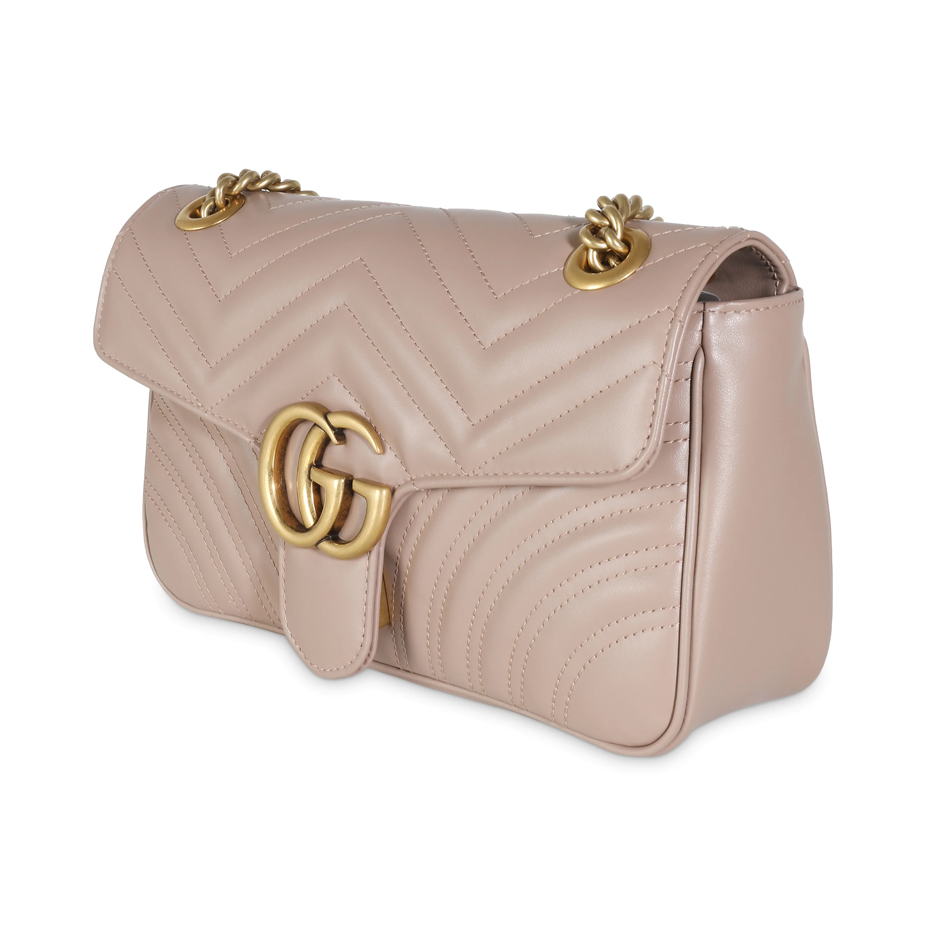 Dusty Pink Calfskin Matelasse Small GG Marmont Bag - Image 2