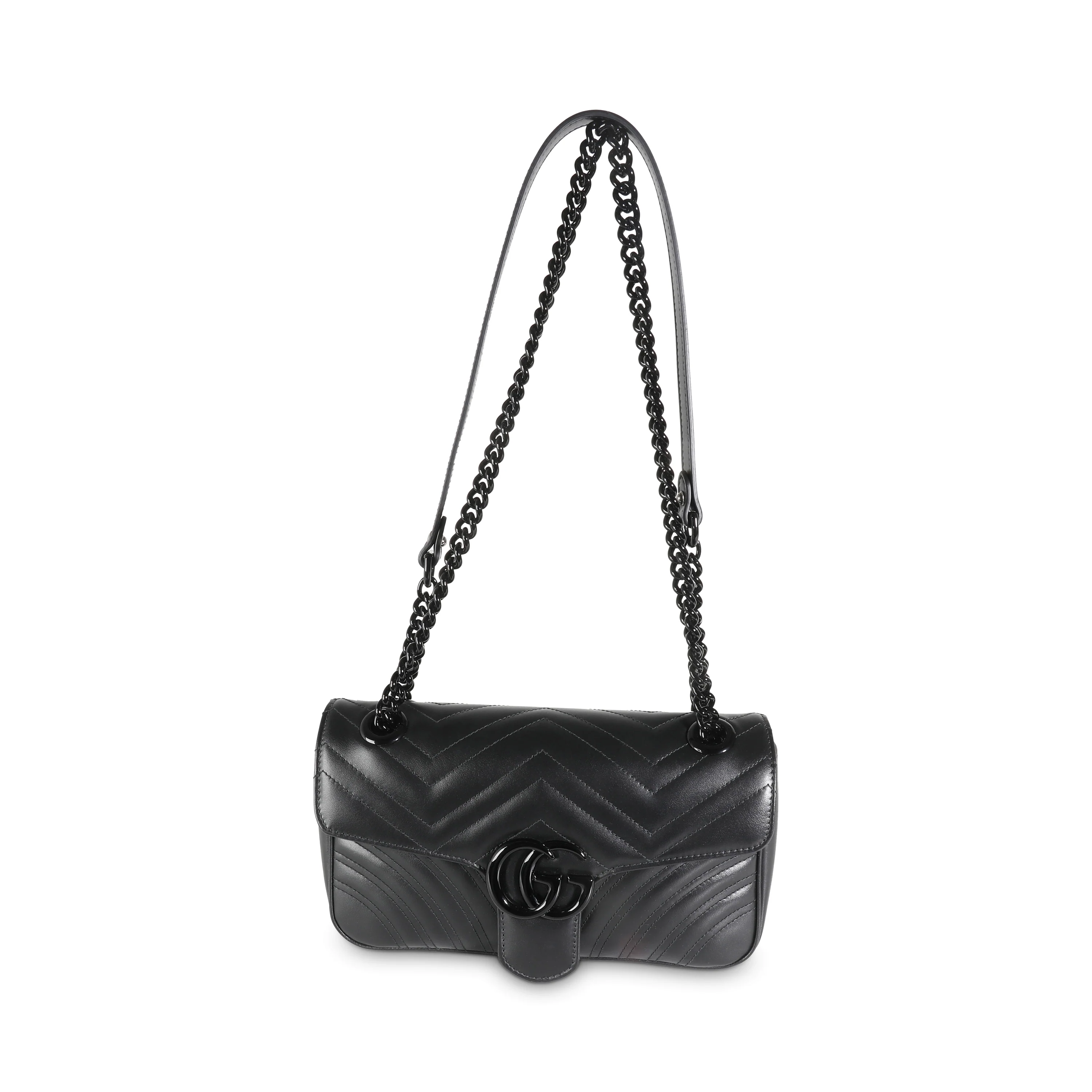 Black Calfskin Matelasse Small GG Marmont Bag - Image 8