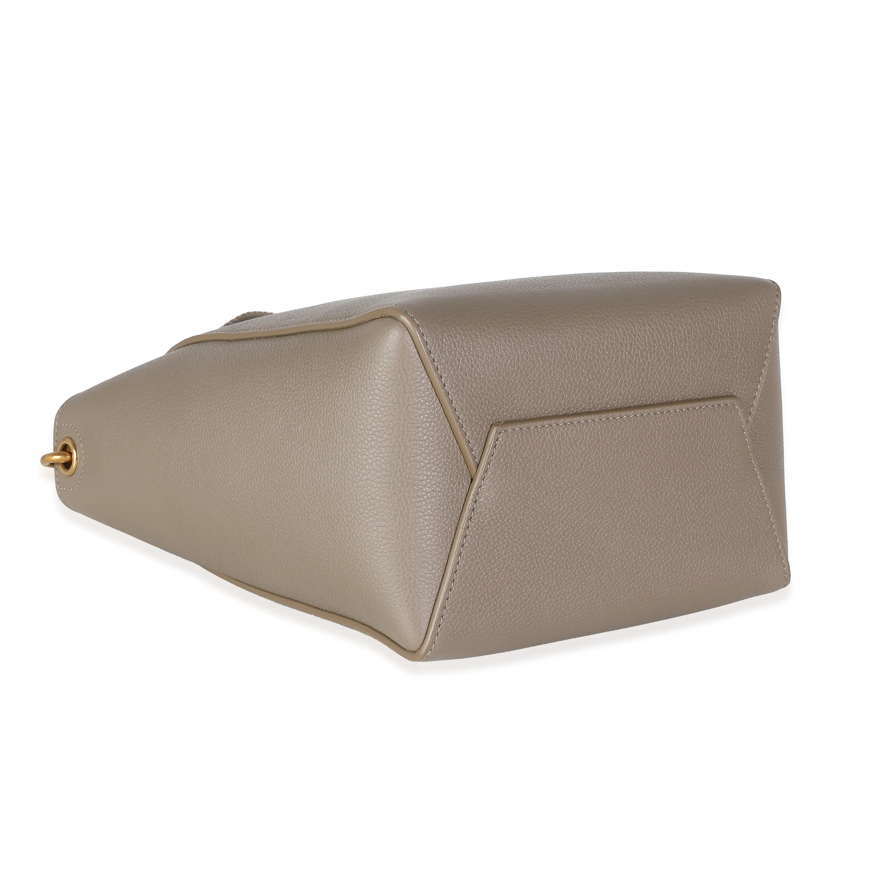 Taupe Soft Grained Calfskin Small Sangle Bucket - Image 6
