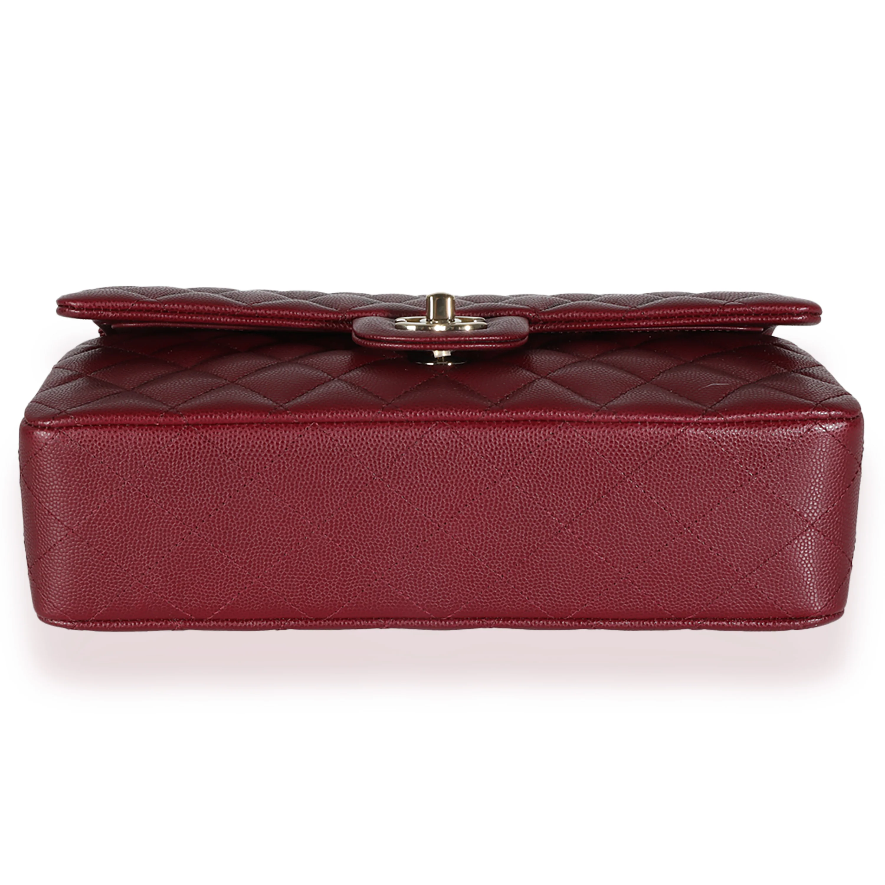 Burgundy Quilted Caviar Medium Classic Double Flap Bag - Image 5