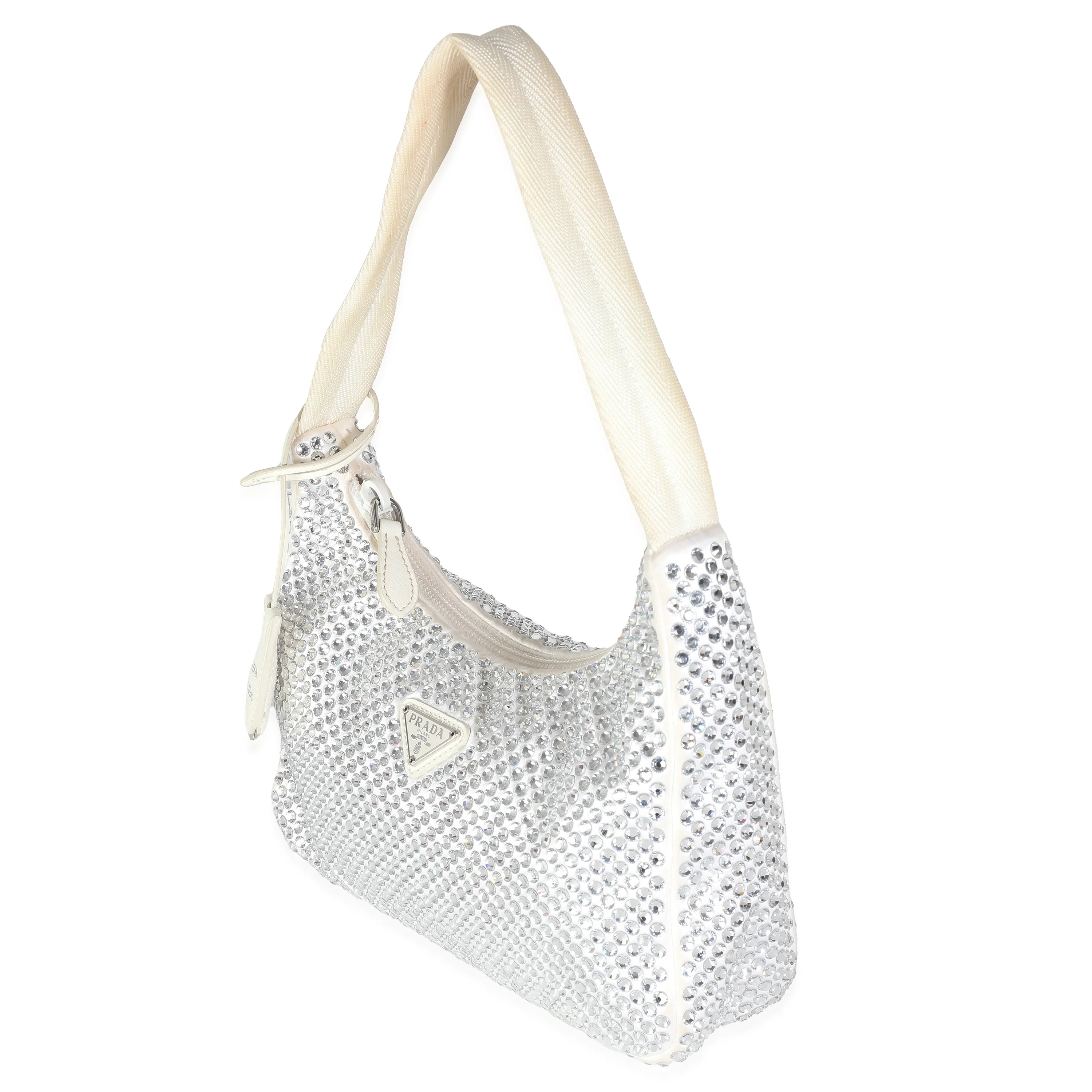 White Satin Crystals Re-Edition 2000 Mini Bag - Image 2