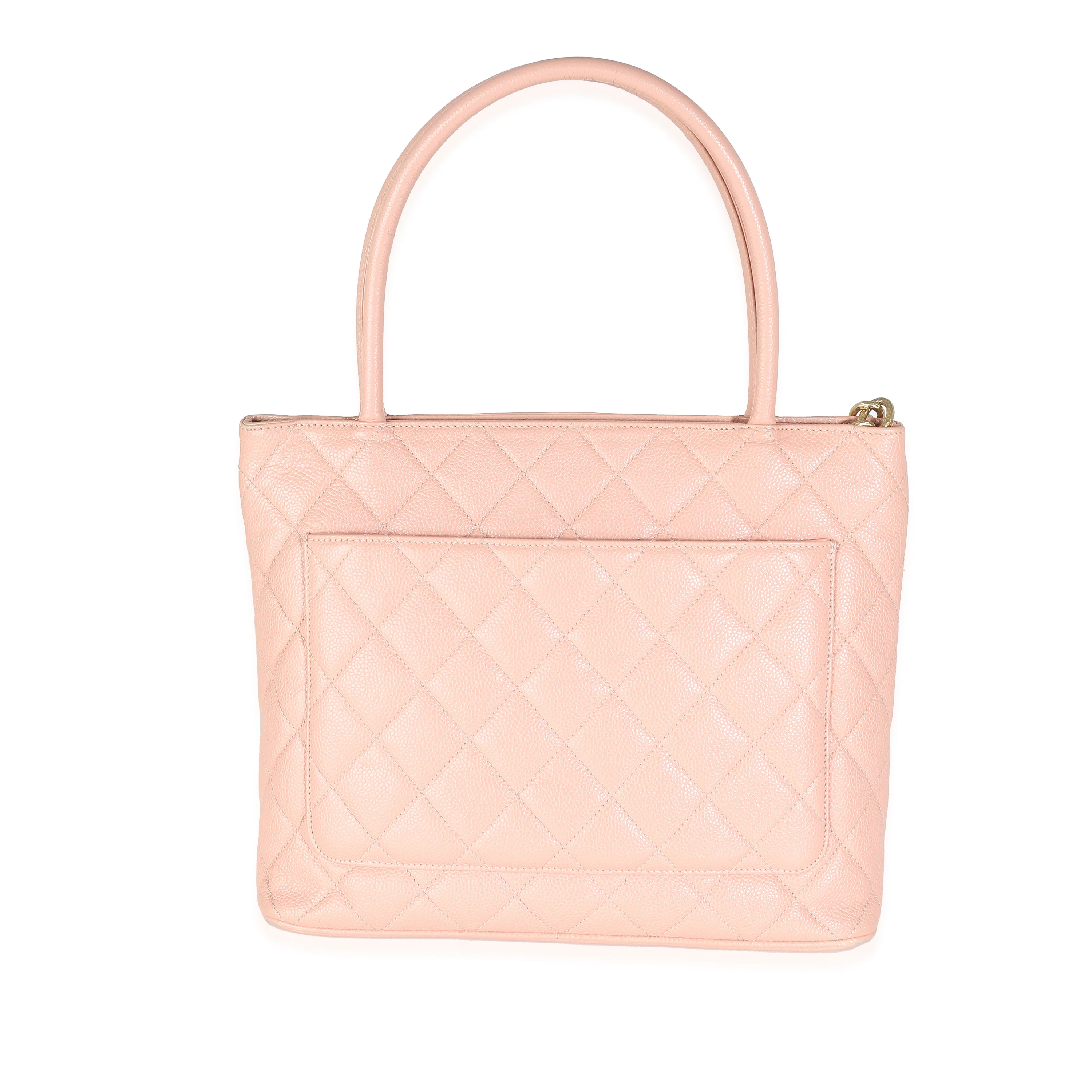 Pink Quilted Caviar Medallion Tote - Image 4