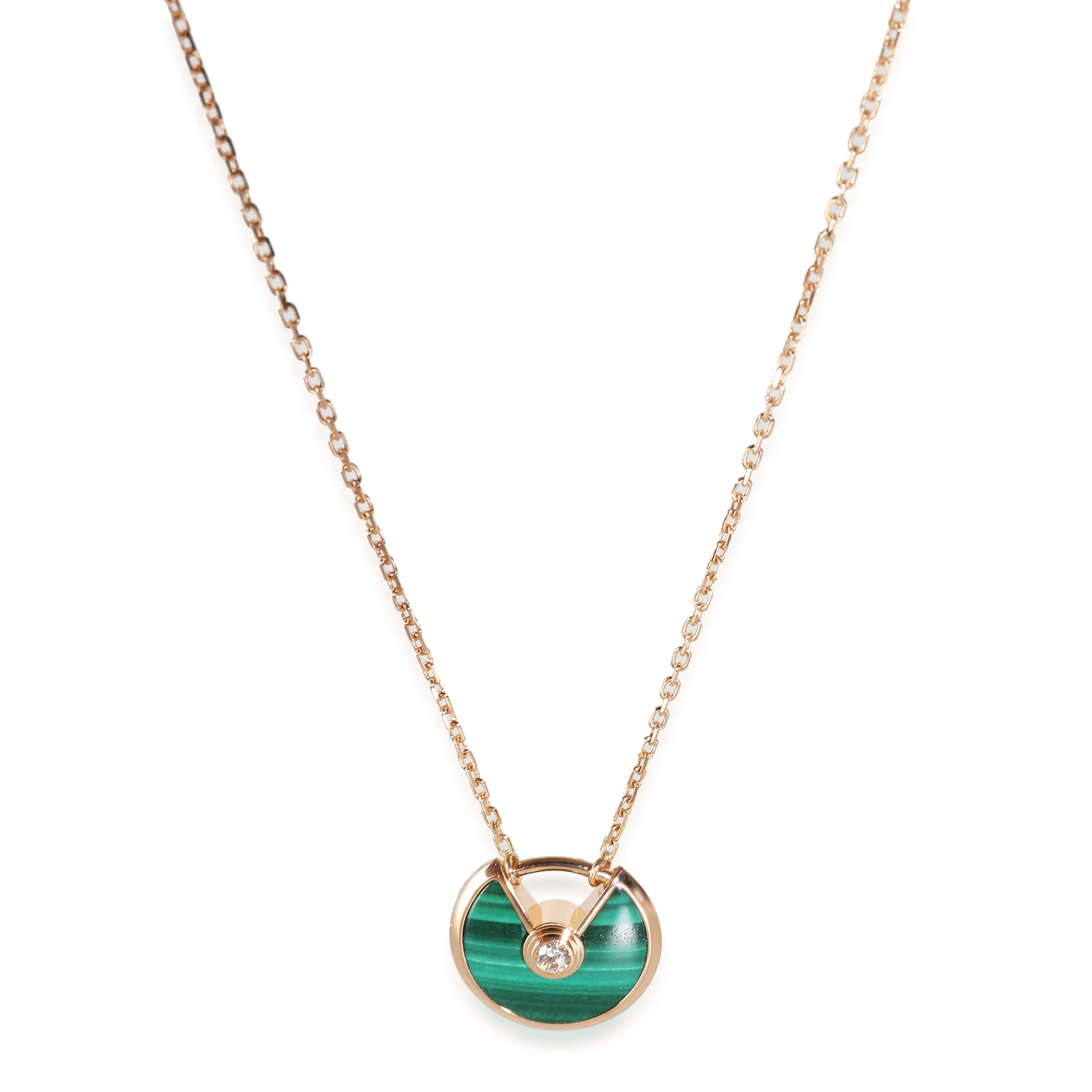Amulette de Cartier Malachite Necklace (Rose Gold)