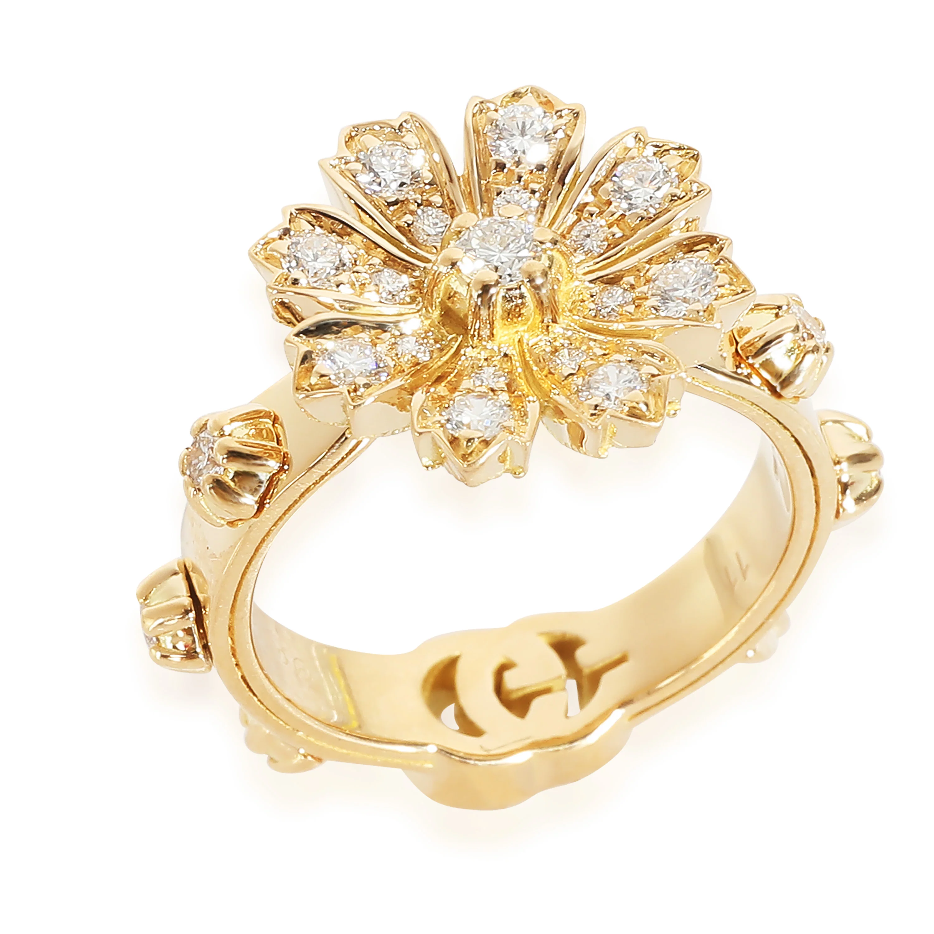 Flora Ring with Diamonds in 18k Yellow Gold 0.63 CTW - Image 3