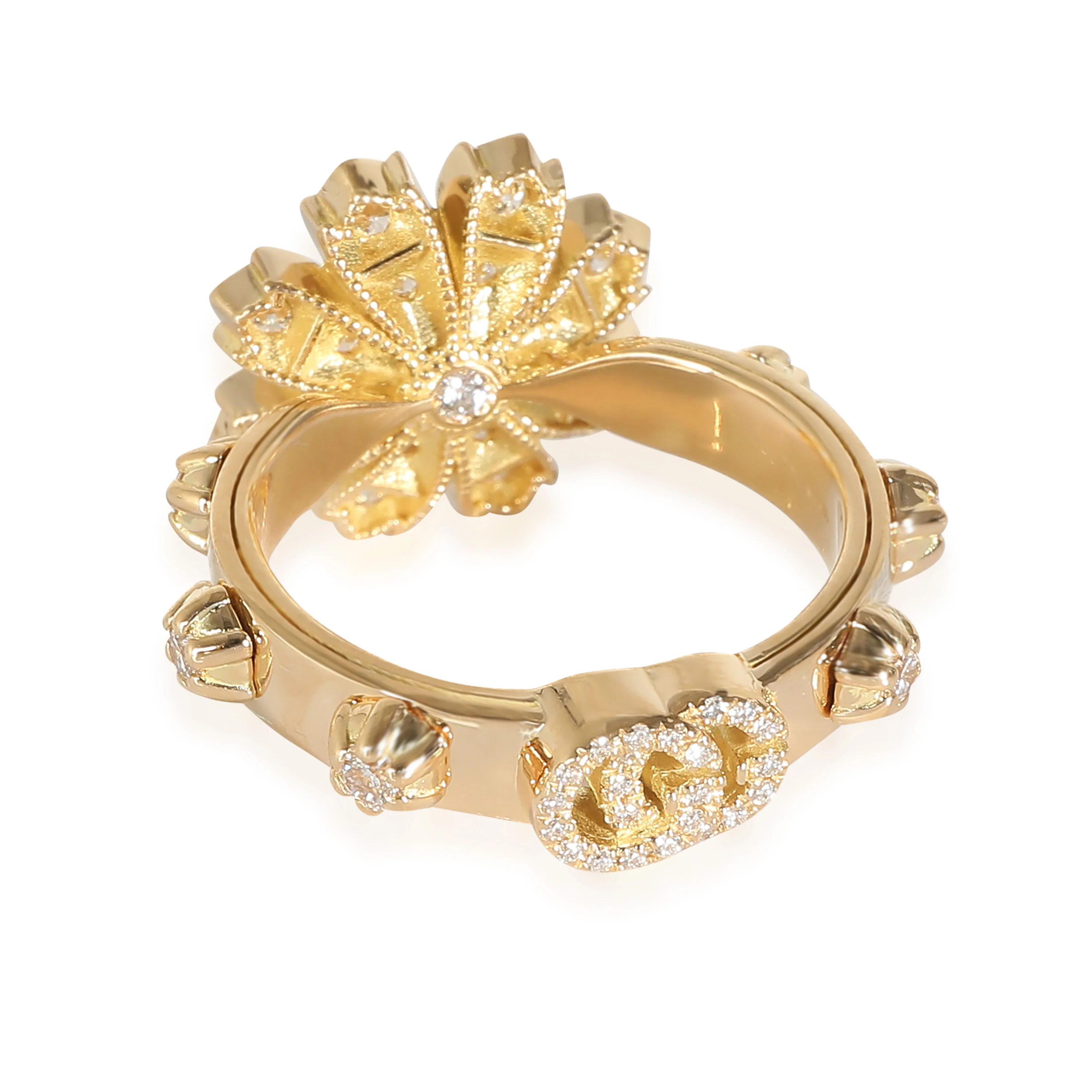 Flora Ring with Diamonds in 18k Yellow Gold 0.63 CTW - Image 4