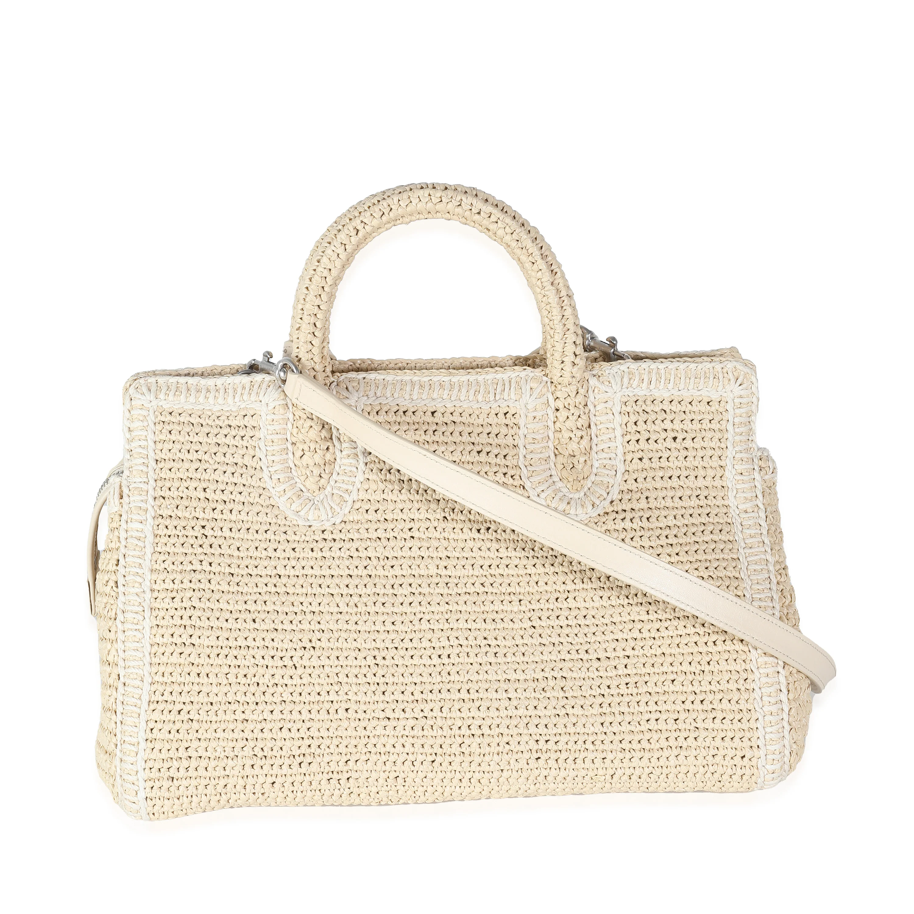 Natural Raffia Small Rive Gauche Cabas - Image 4