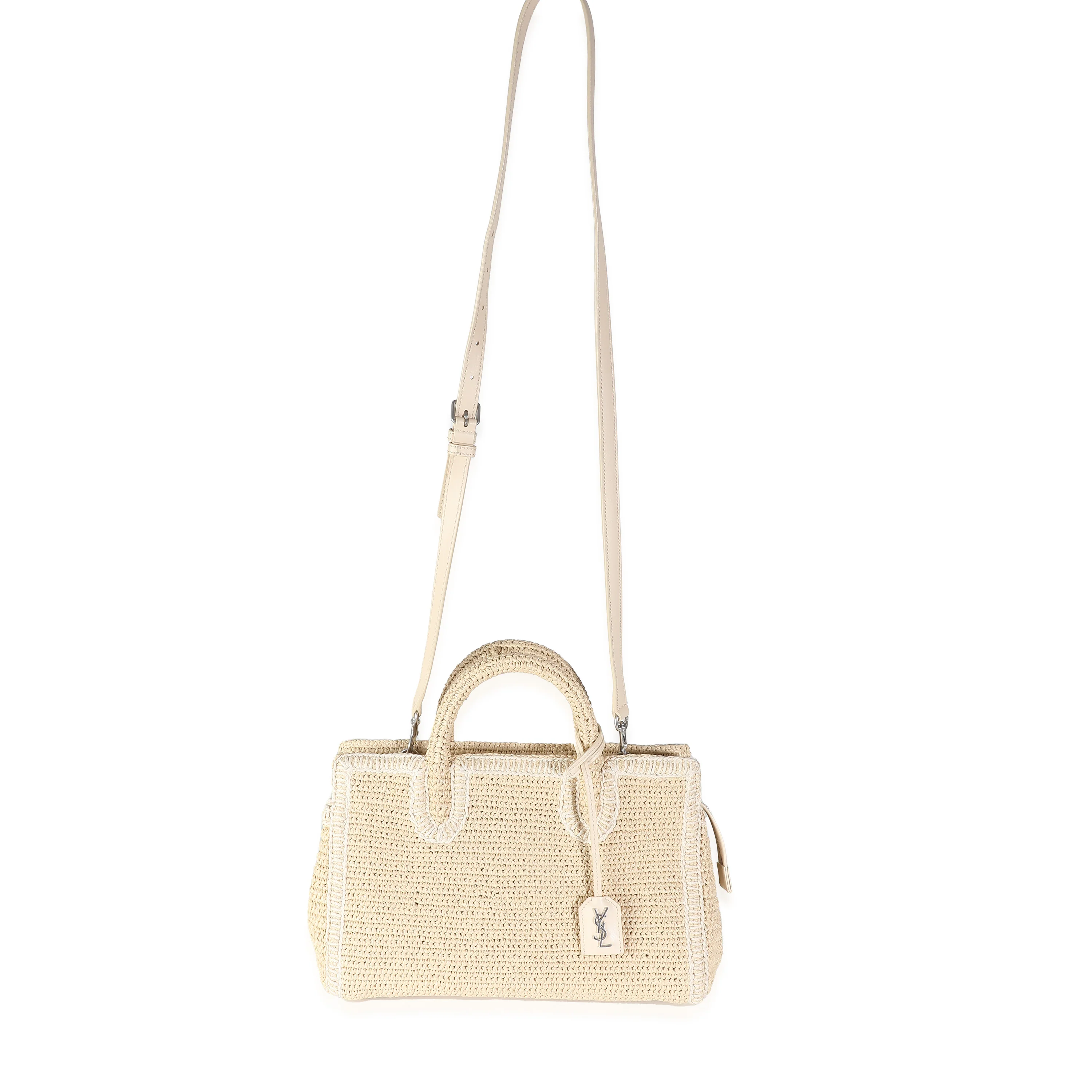 Natural Raffia Small Rive Gauche Cabas - Image 8
