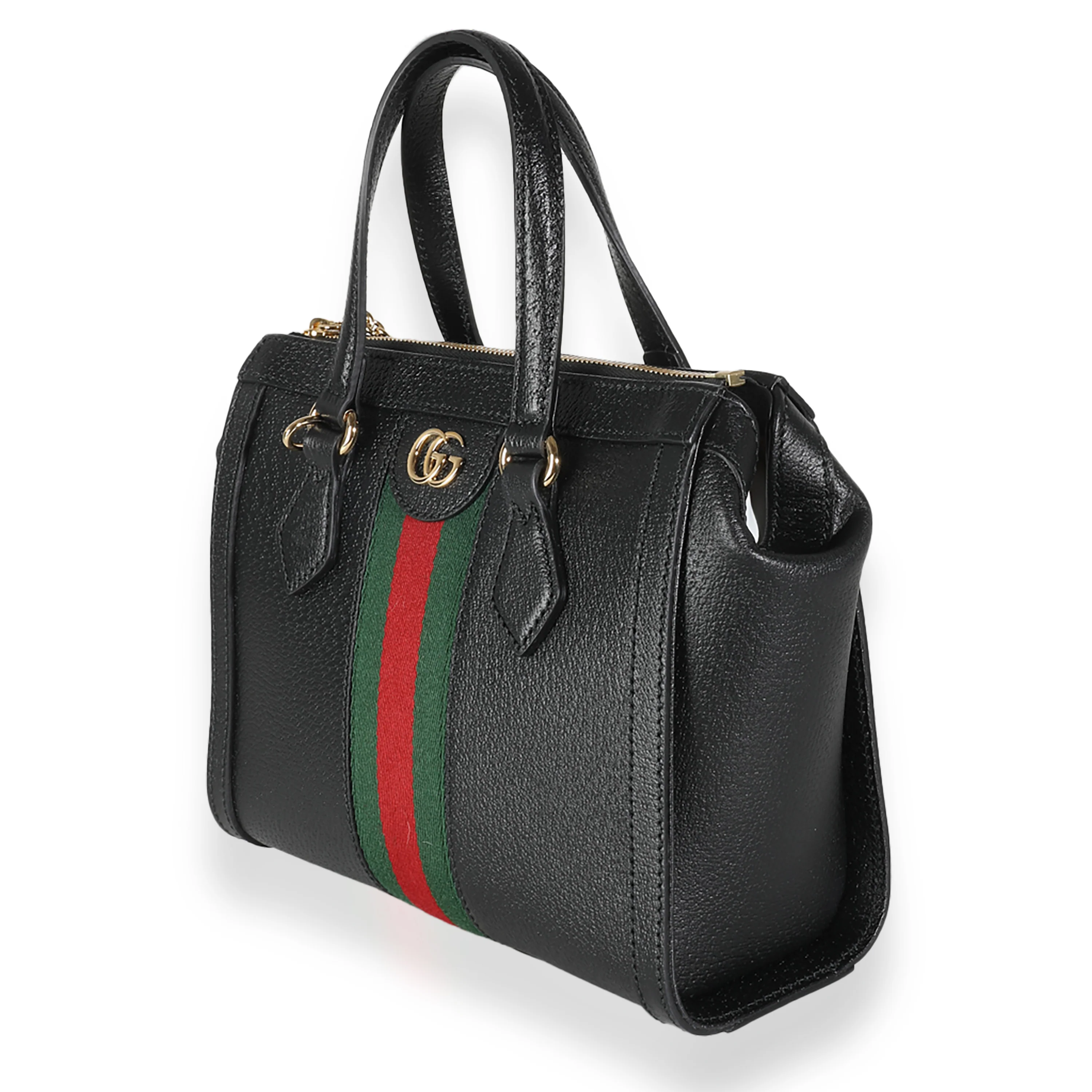 Black Calfskin Small Ophidia Top Handle Bag - Image 2