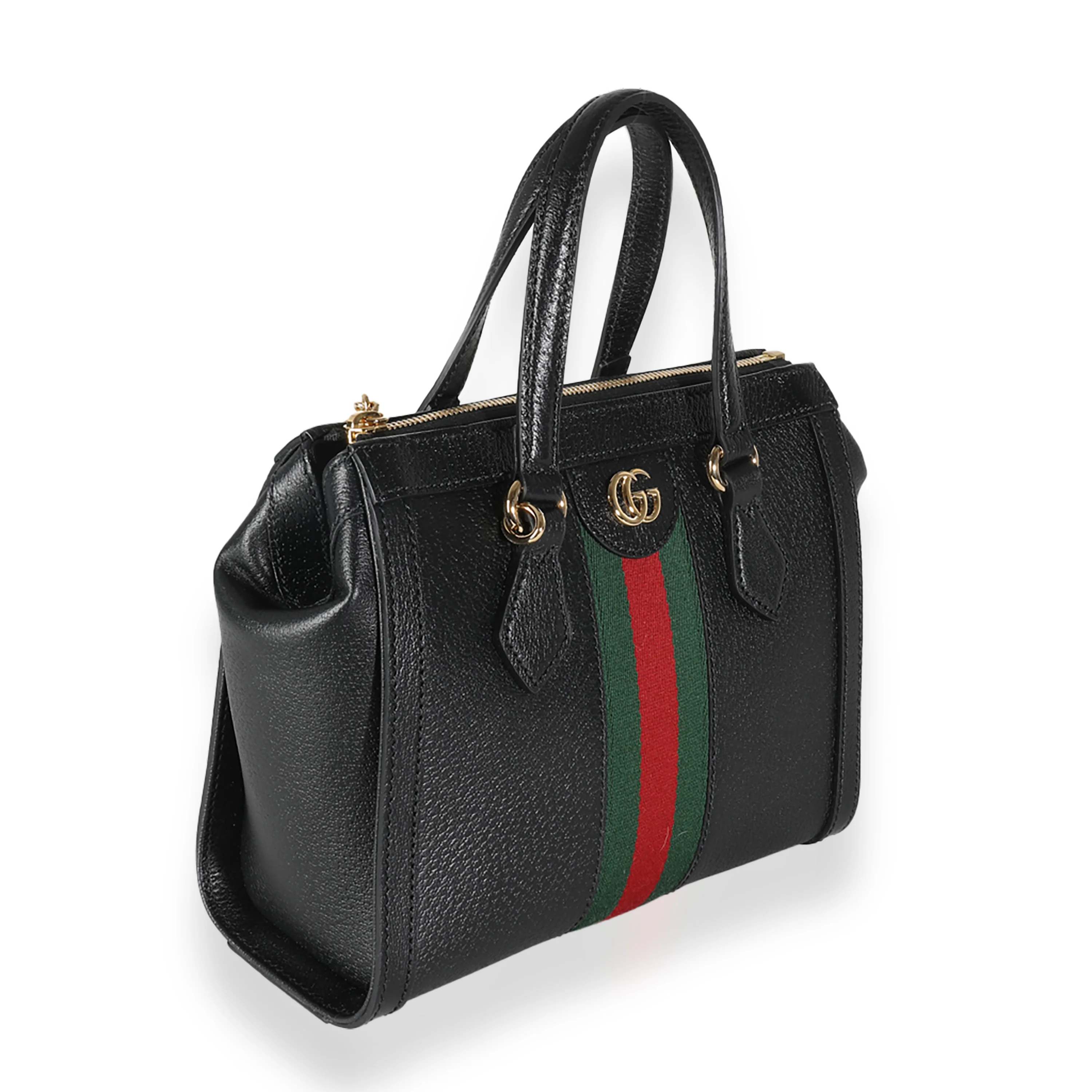 Black Calfskin Small Ophidia Top Handle Bag - Image 3