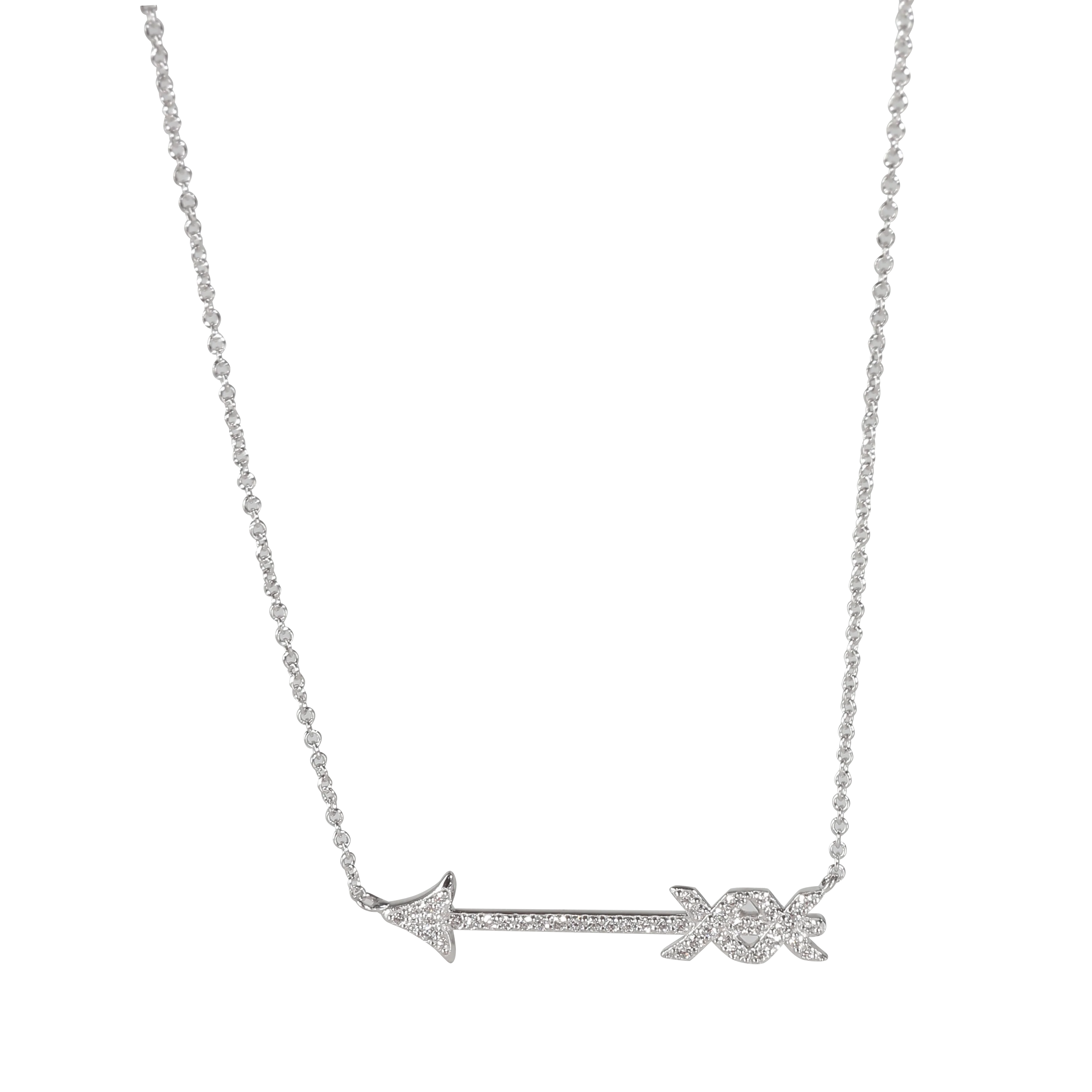 Paloma Picasso Graffiti Arrow Pendant in 18k White Gold 0.18 CTW