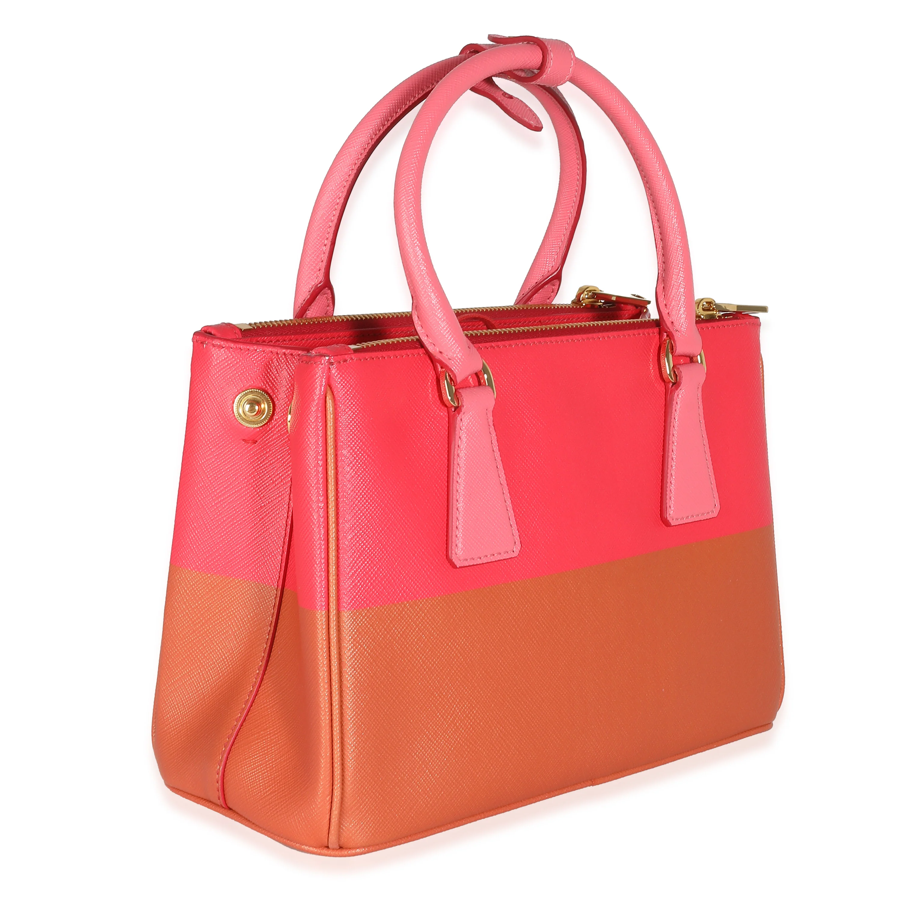 Copper Strawberry Saffiano Small Galleria Double Zip Tote - Image 3