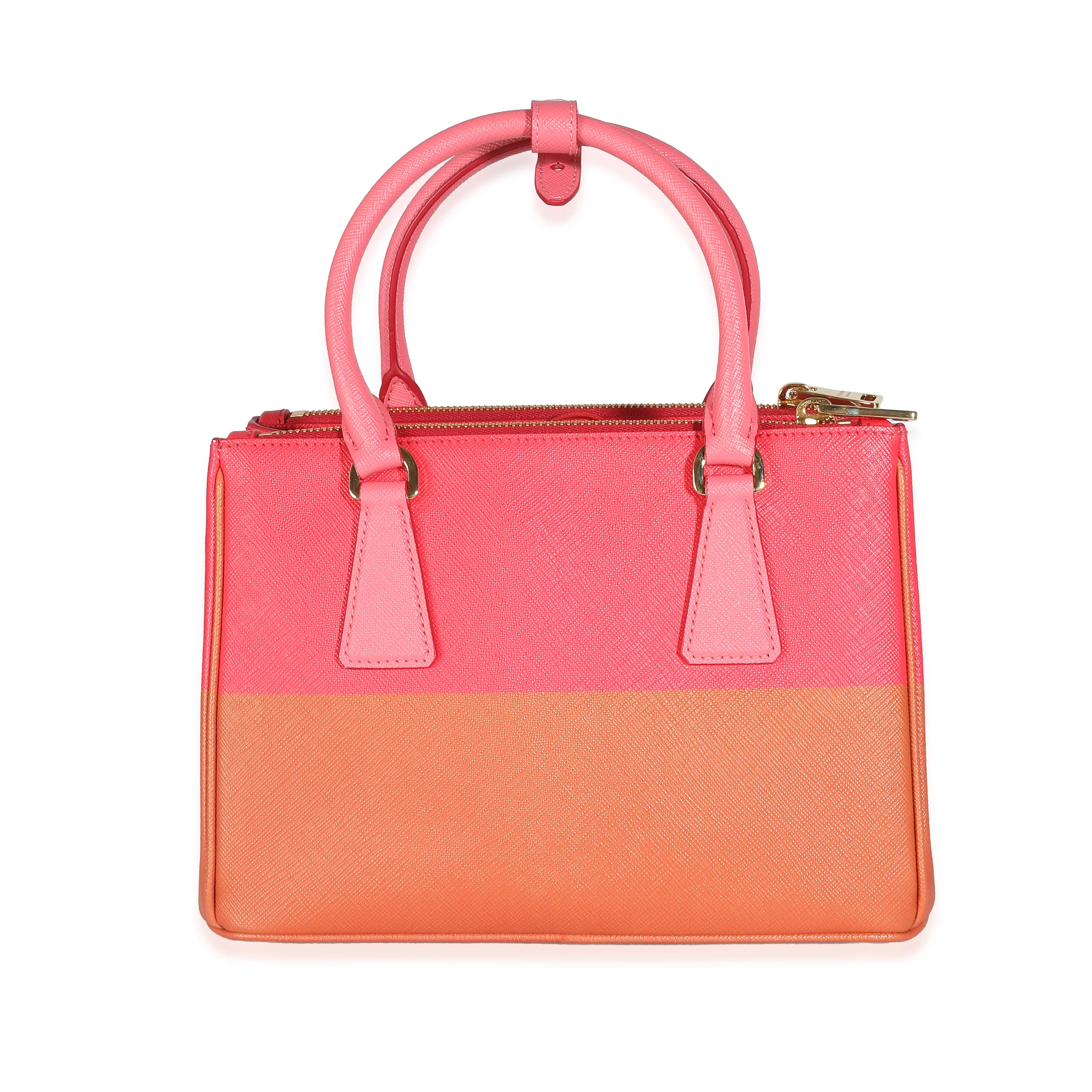 Copper Strawberry Saffiano Small Galleria Double Zip Tote - Image 4