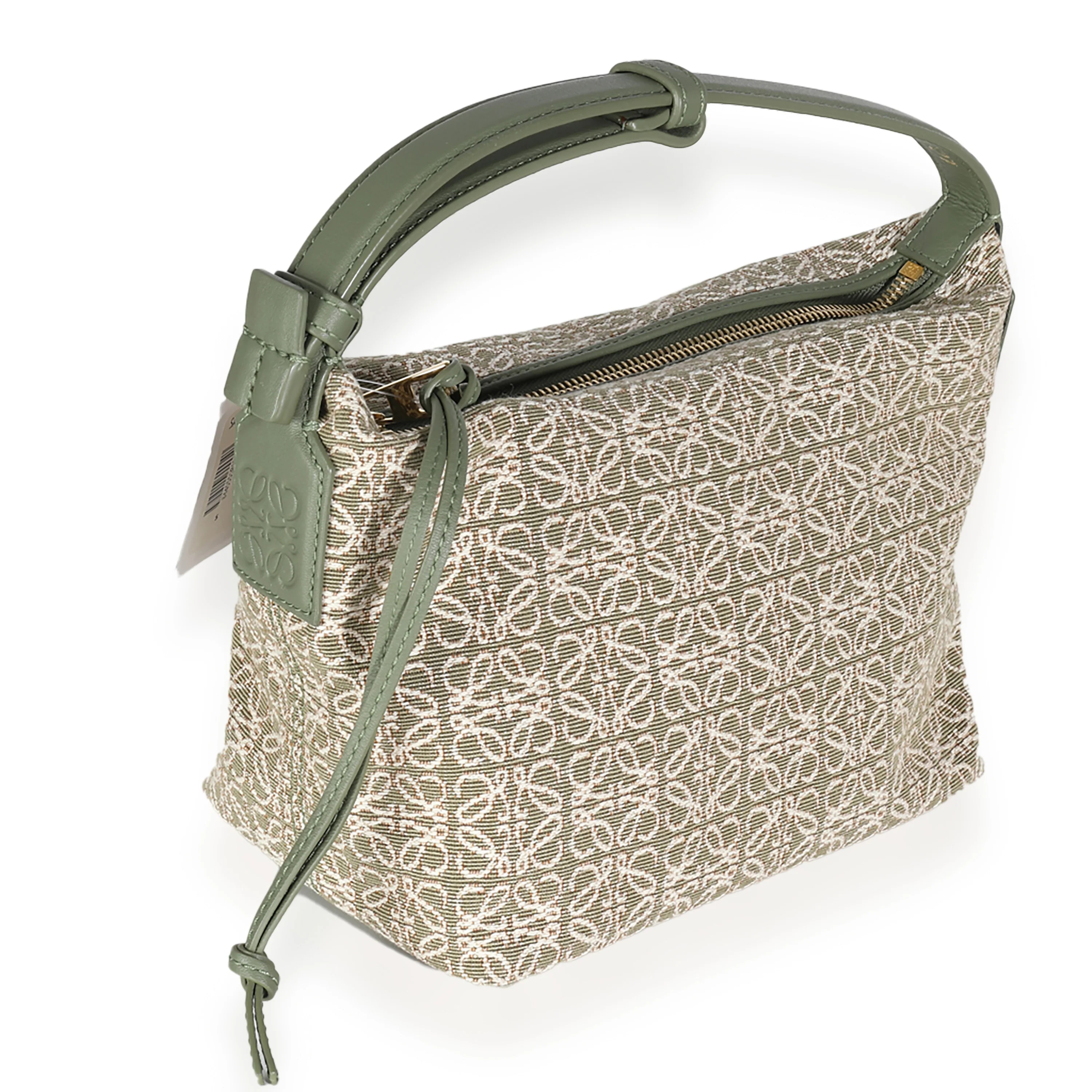 Green Anagram Jacquard Small Cubi Bag - Image 3
