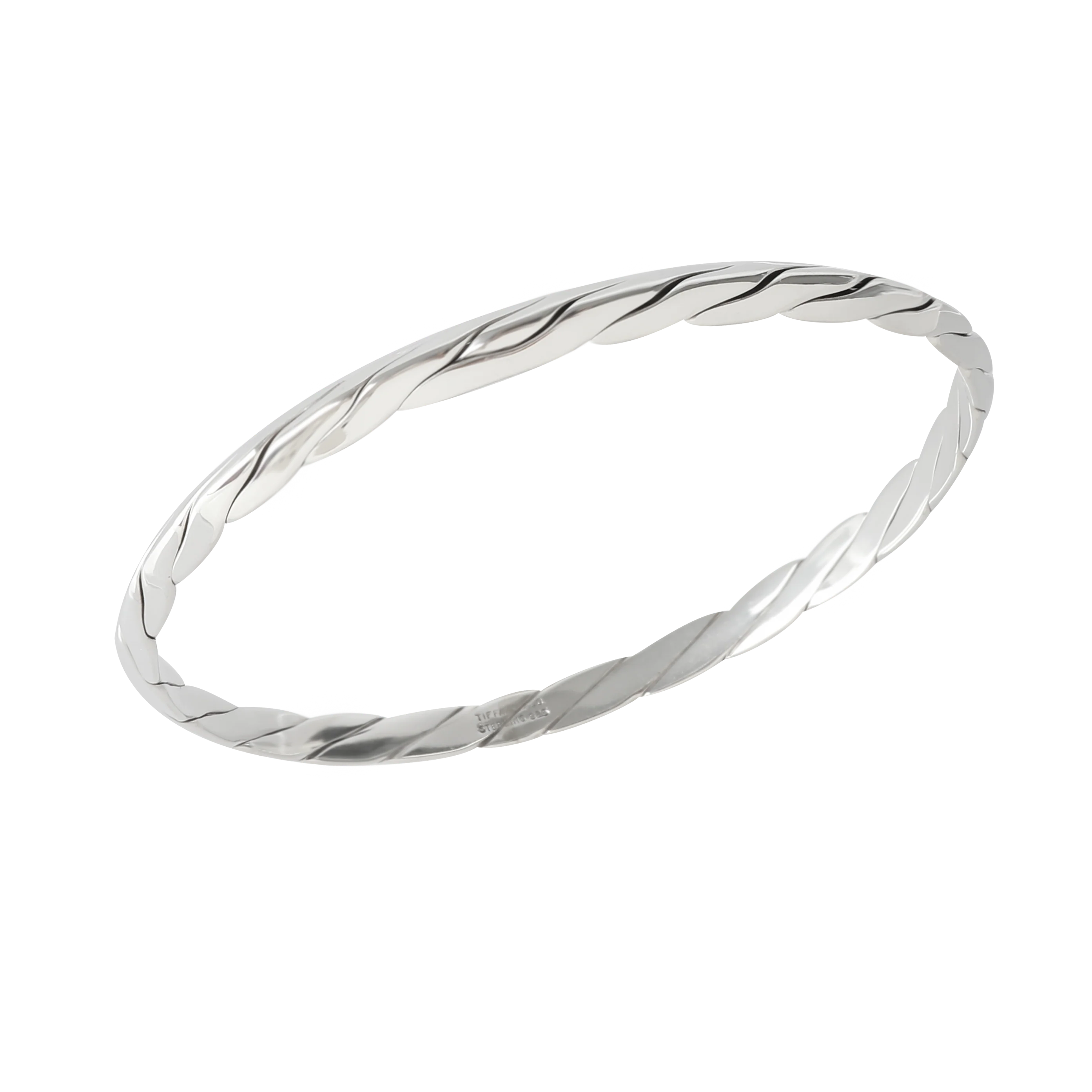 Twisted Slip on Bracelet in Sterling Silver - Image 3