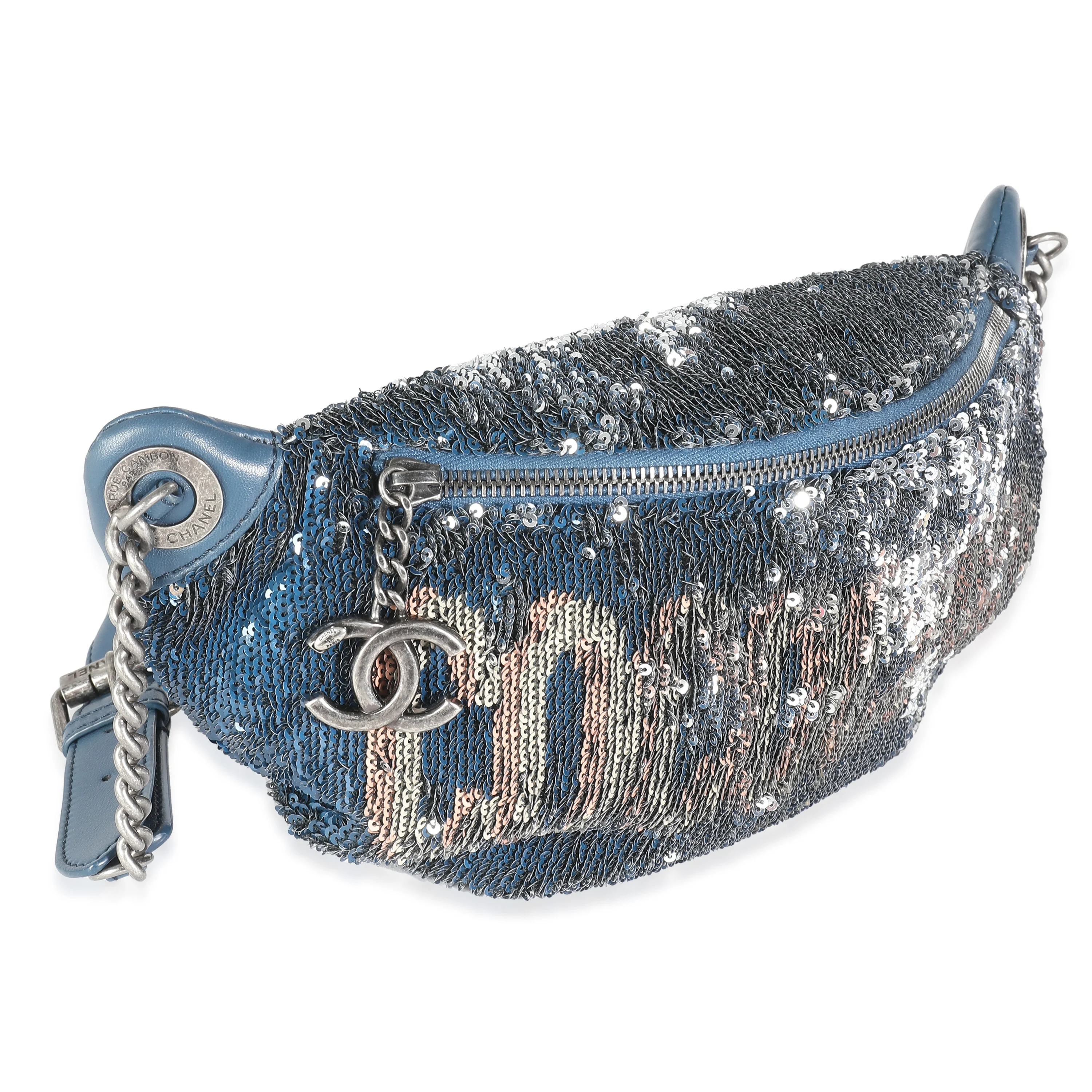 Blue Pink Sequin Coco Cuba Waist Belt Bag - Image 3