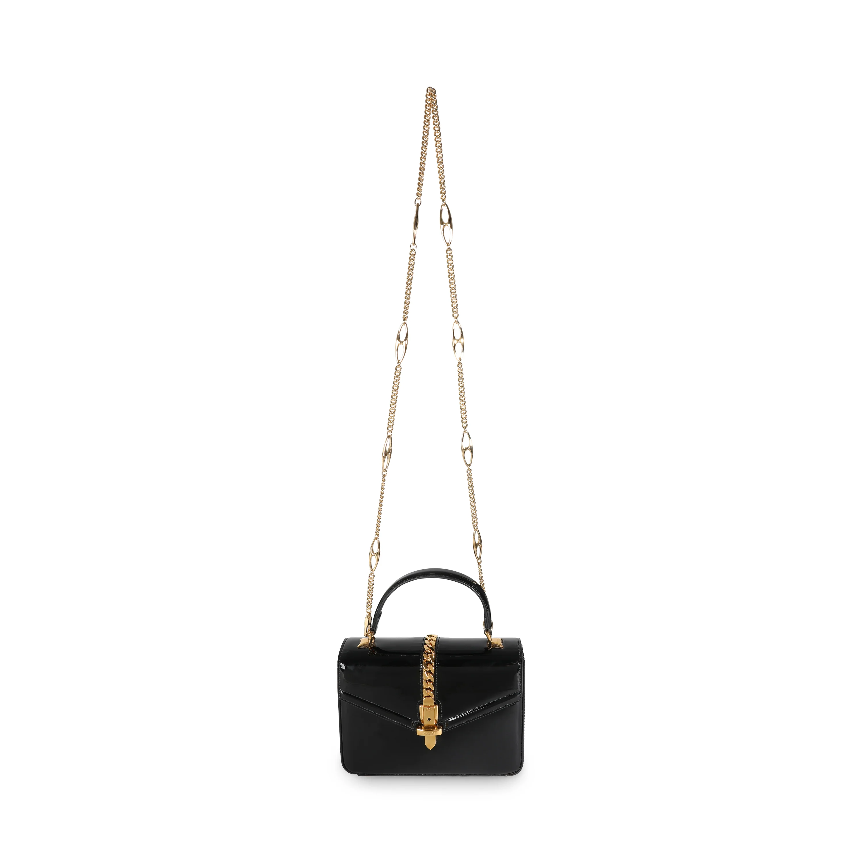 Black Patent Mini Sylvie 1969 Top Handle - Image 8