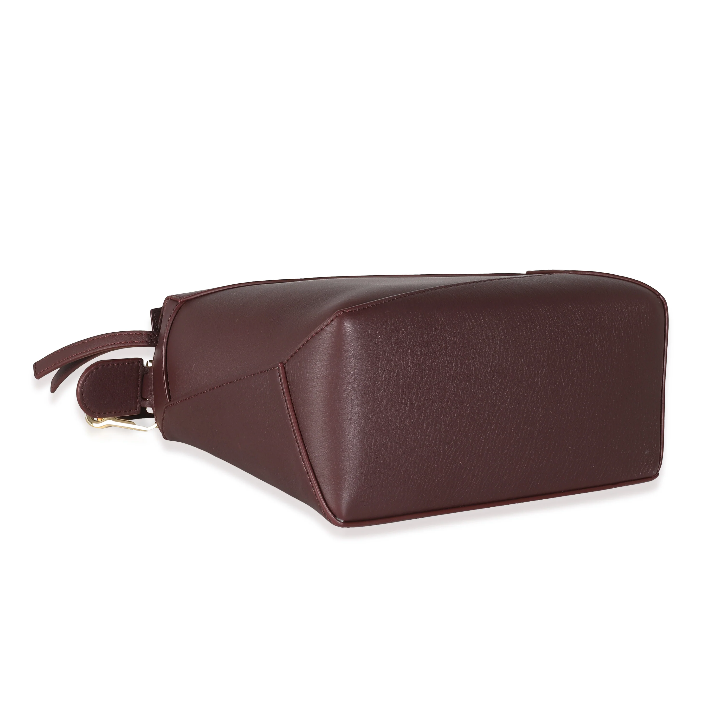 Dark Burgundy Soft Grained Calfskin Small Puzzle Edge Bag - Image 8