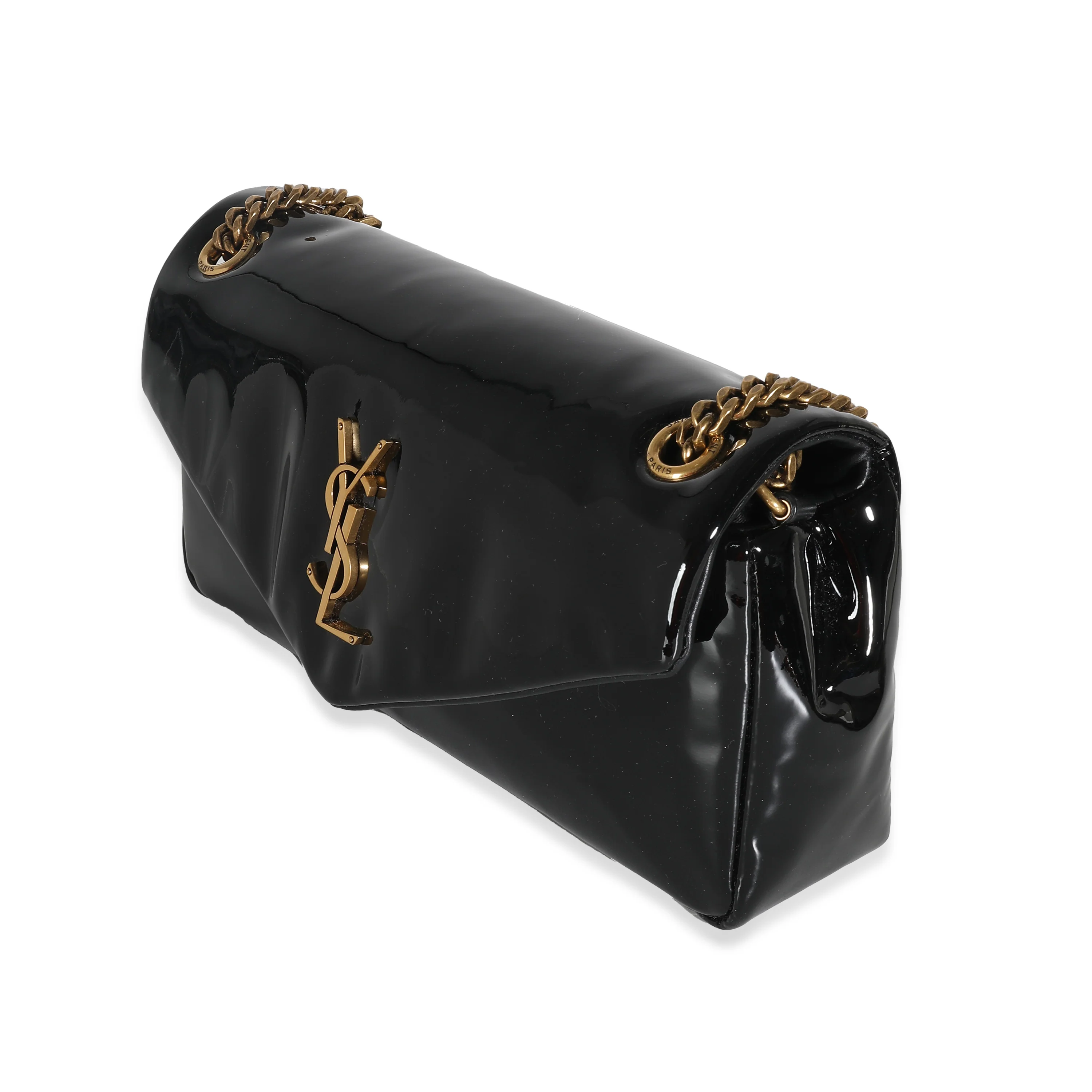 Black Patent Medium Calypso Chain Bag - Image 2