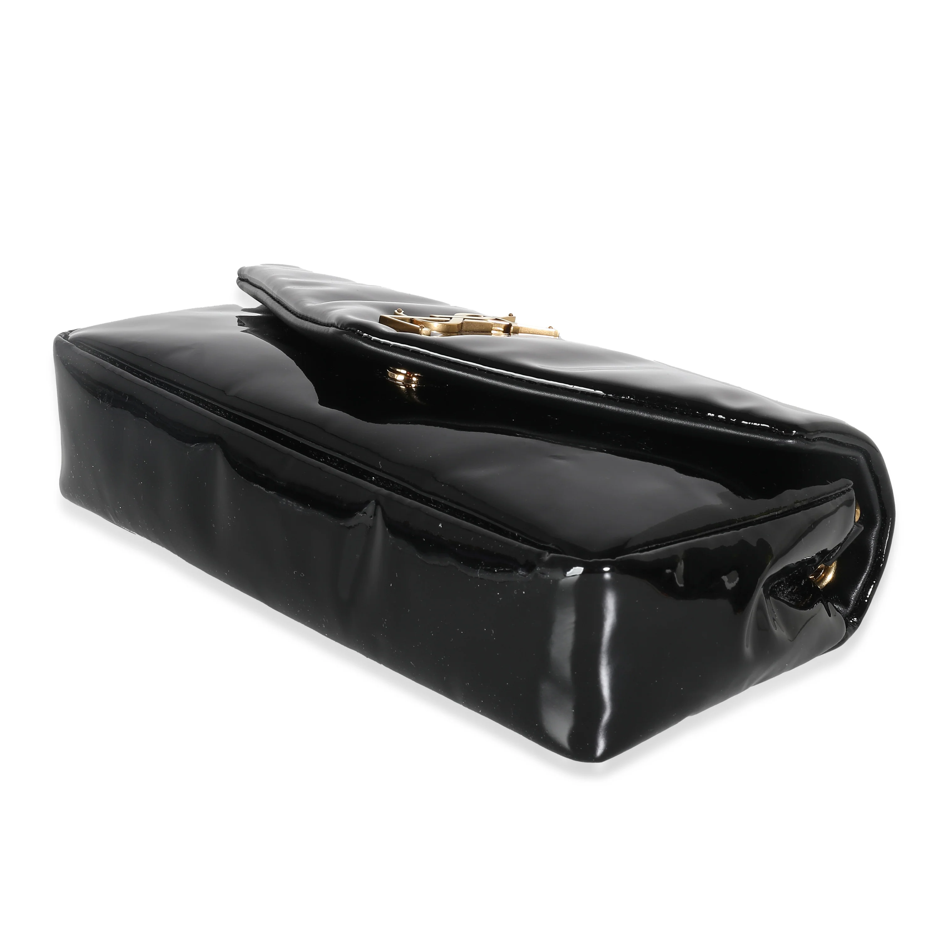 Black Patent Medium Calypso Chain Bag - Image 7